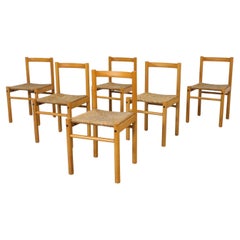 Set di 6 sedie italiane in Oak e giunco di Ibisco