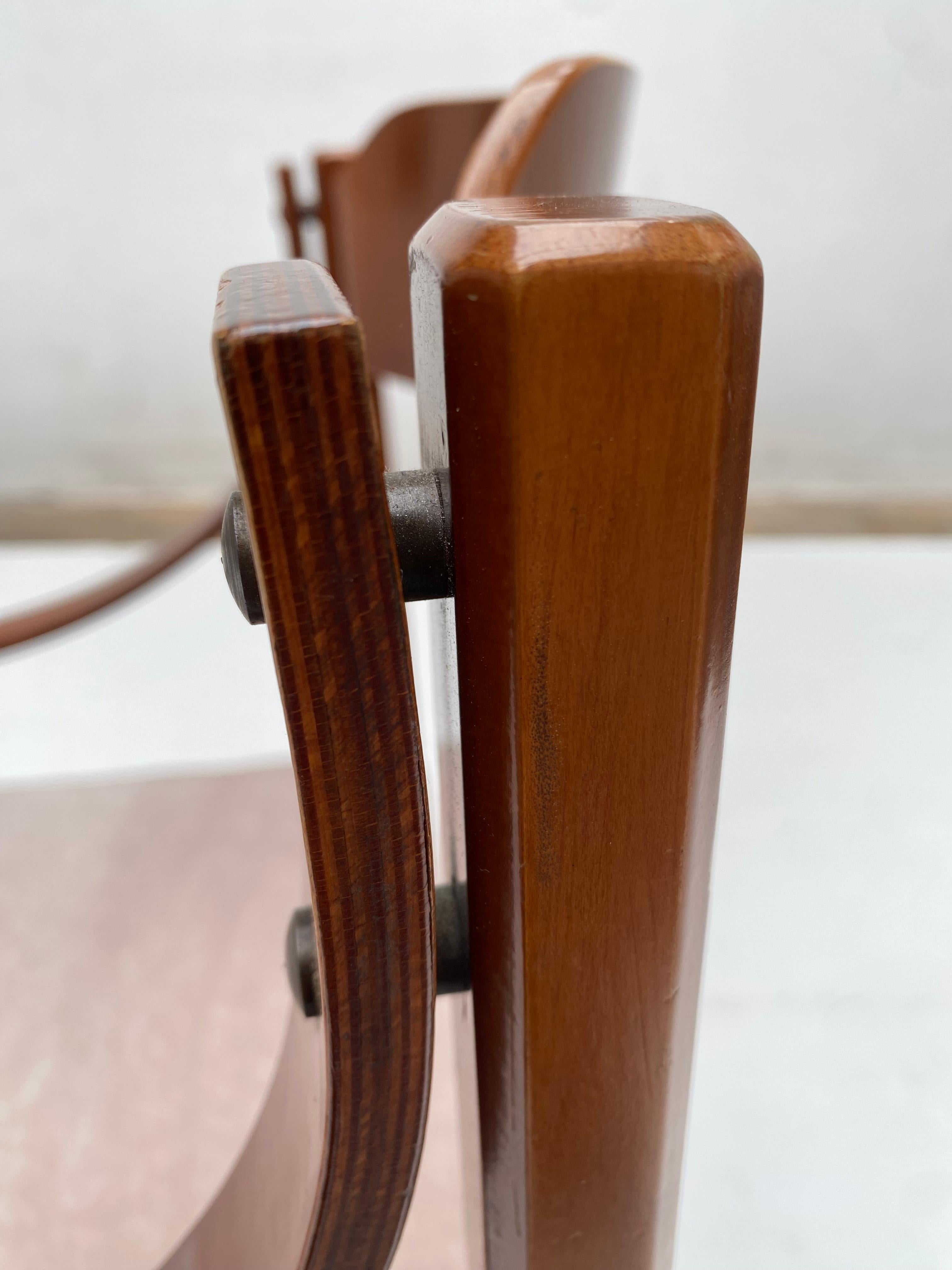Set di 6 sedie da pranzo italiane in compensato con rivestimento in lana mohair nuova anni '60 in vendita 7