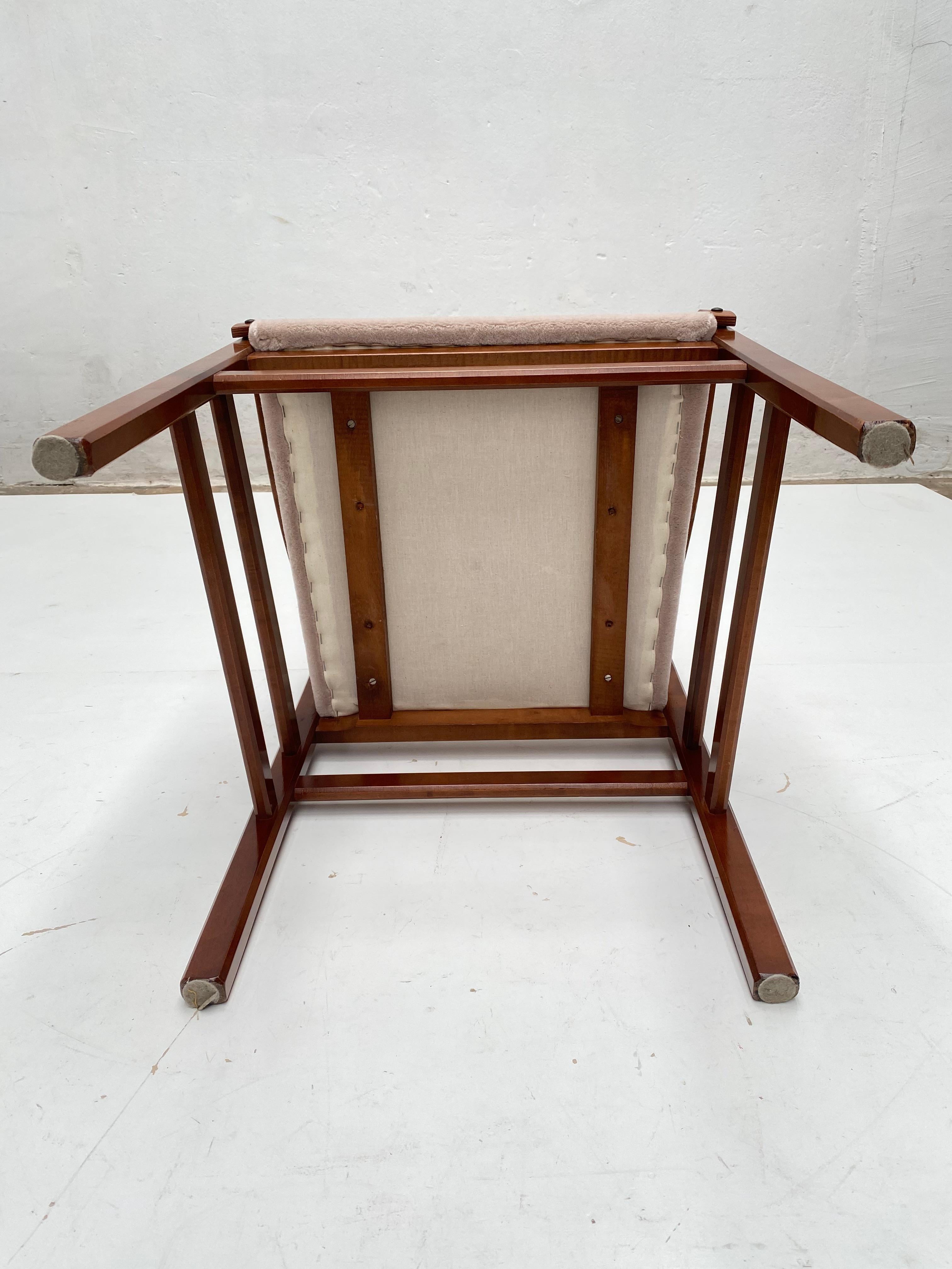 Set di 6 sedie da pranzo italiane in compensato con rivestimento in lana mohair nuova anni '60 in vendita 8