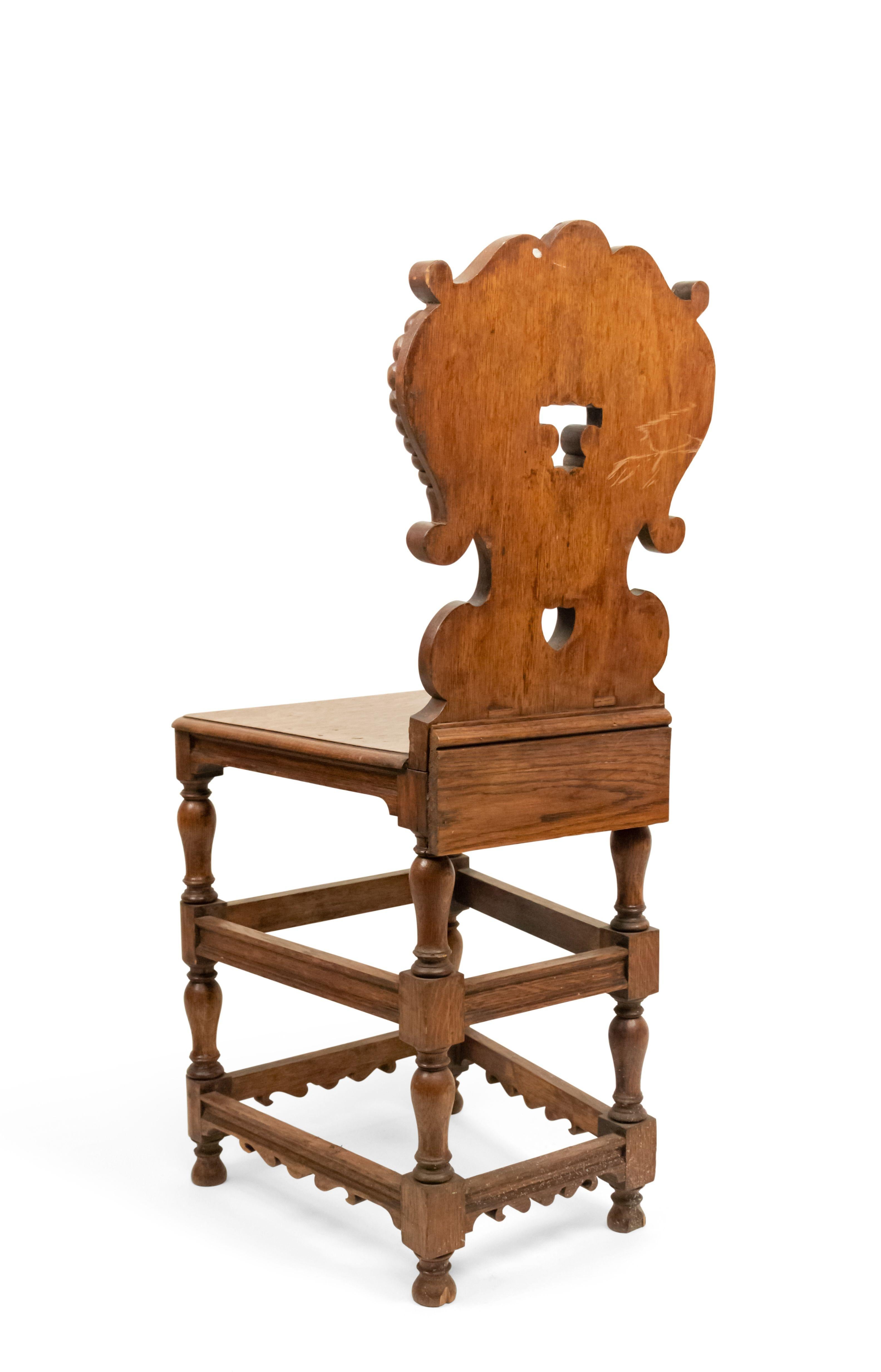 Set of 6 Italian Renaissance Oak Cupid Sgabelli Chairs  For Sale 6