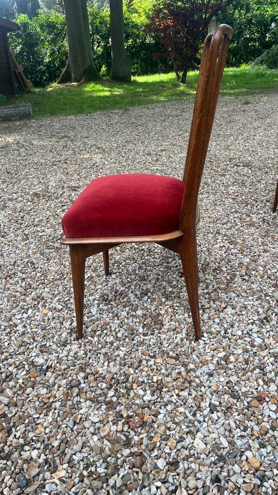 Moderne Ensemble de 6 chaises de style italien circa 1950 en vente