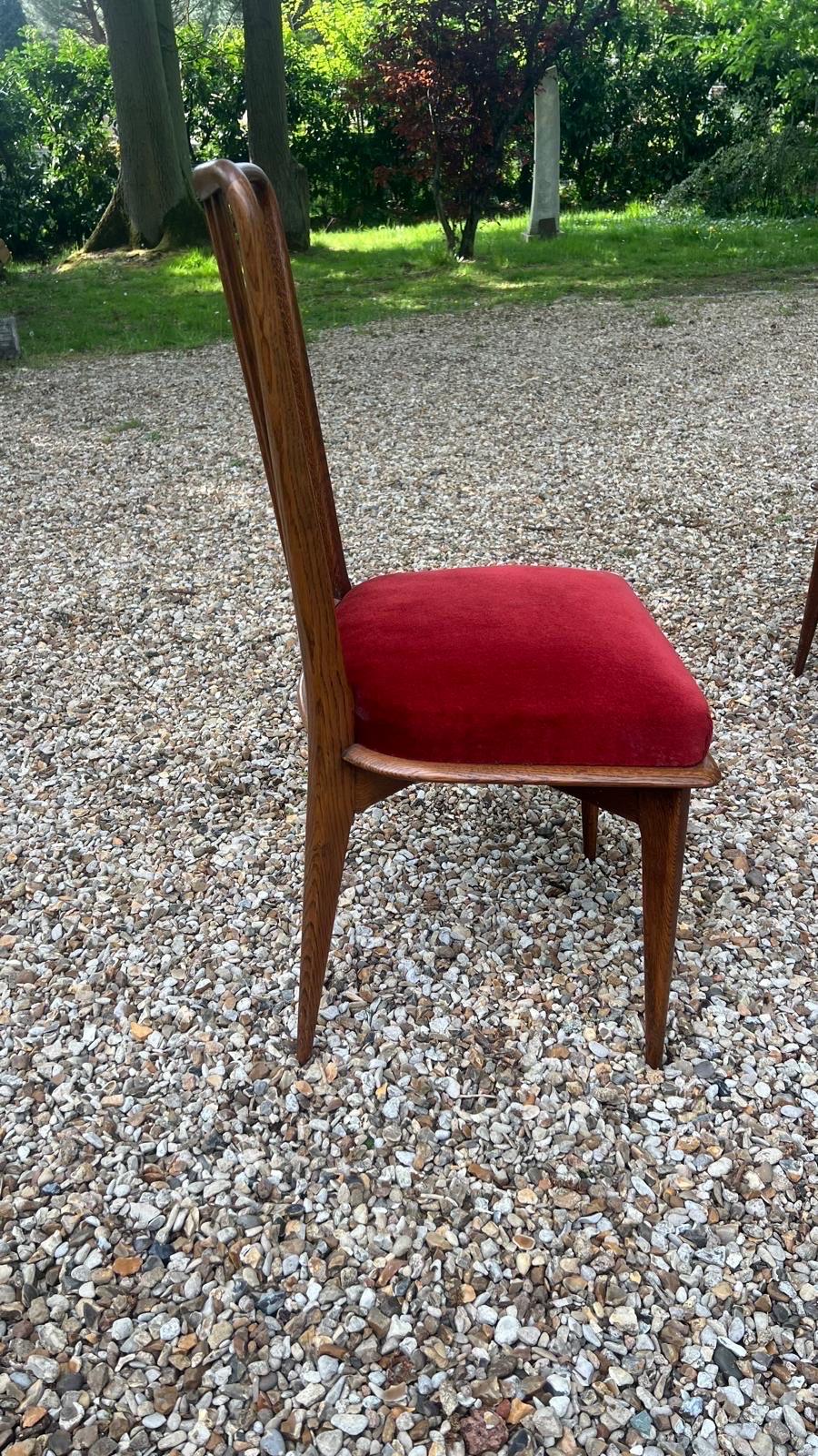 Ensemble de 6 chaises de style italien circa 1950 Bon état - En vente à Saint-Ouen, FR