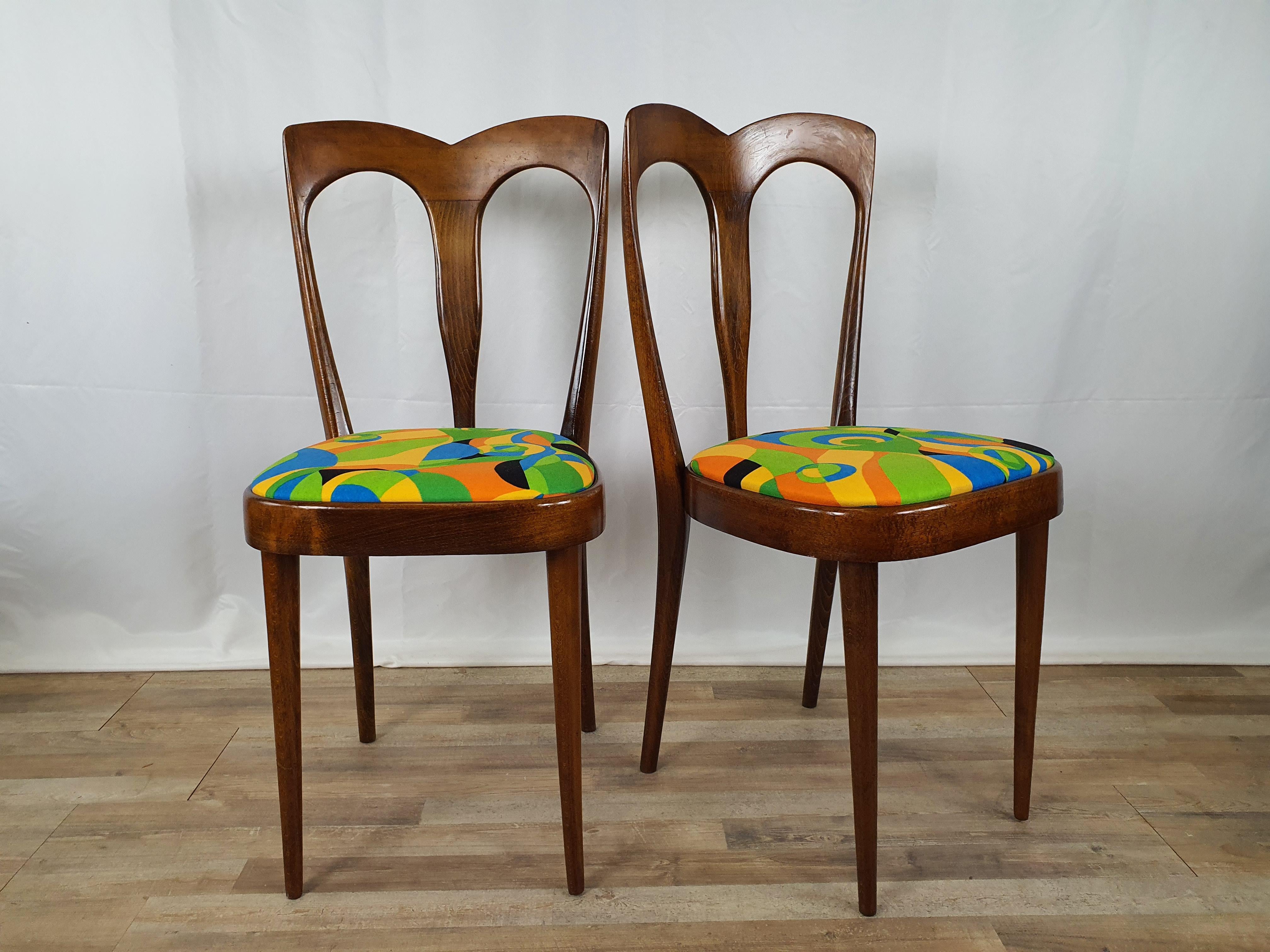 Set of 6 Italian Upholstered Chairs from the 1950s 1