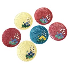 Lot de 6 assiettes italiennes vintage décorées de motifs floraux