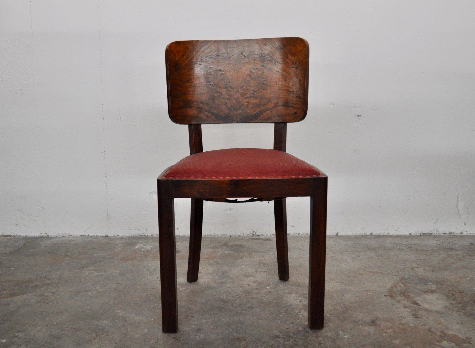 Ensemble de 6 chaises de salle à manger italiennes en noyer, années 1930 en vente 2