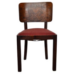 Set of 6 Italian Walnut Dining Chairs, 1930s