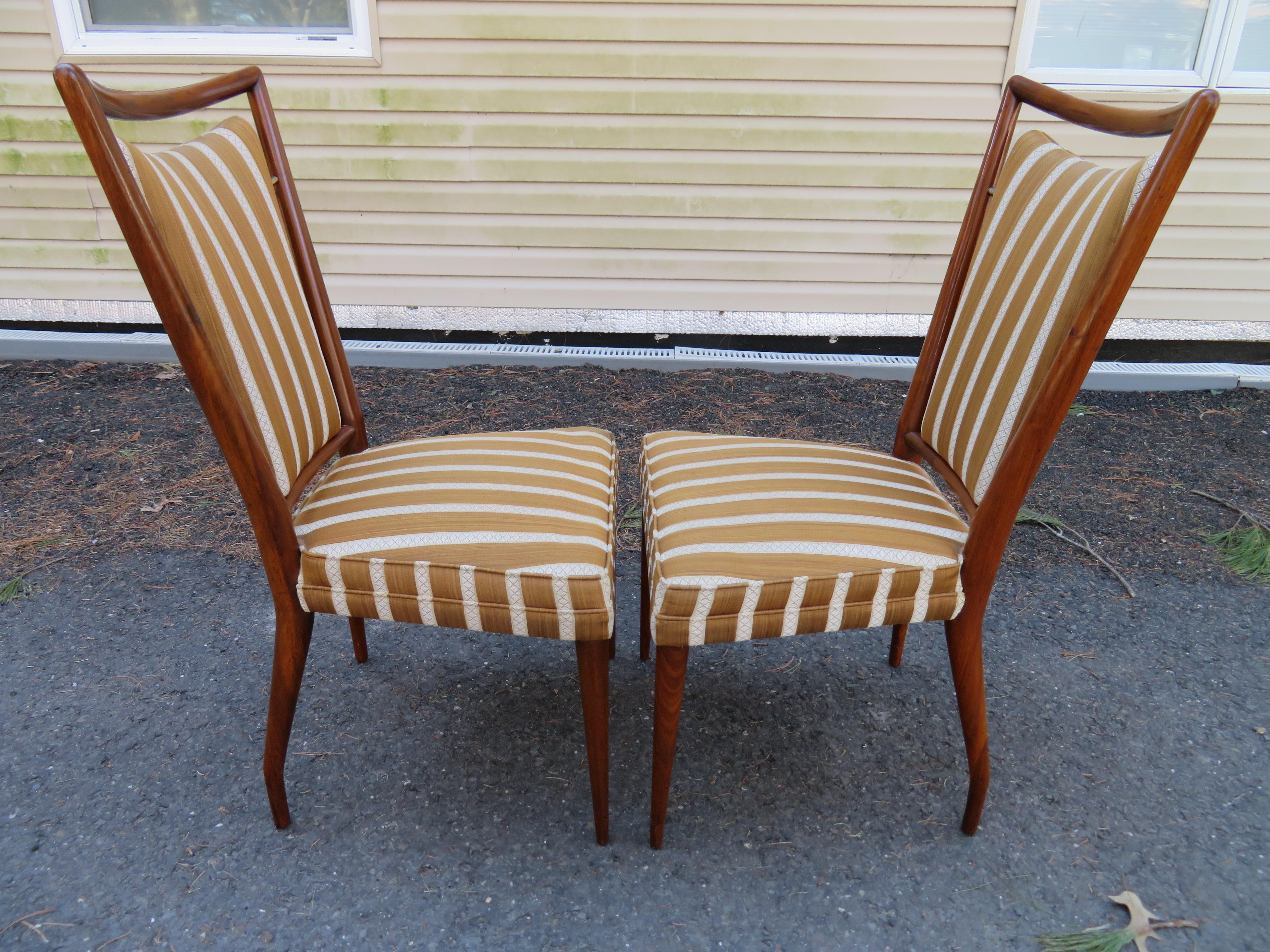 Brass Set of 6 J. Stuart Clingman Dining Chairs for Widdicomb Mid-Century Modern For Sale