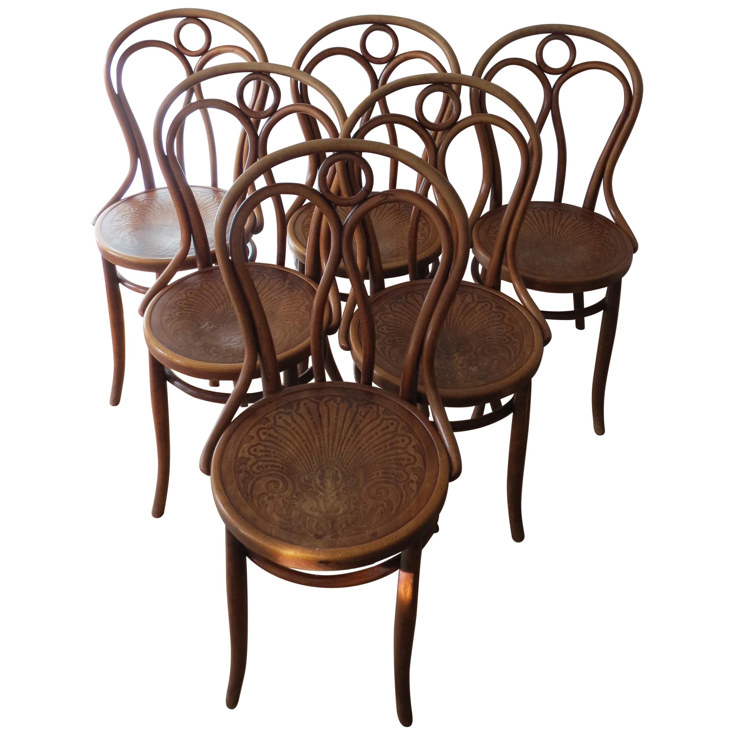 Set of 6 Jacob and Joseph Kohn, Austrian Dining chairs No 36