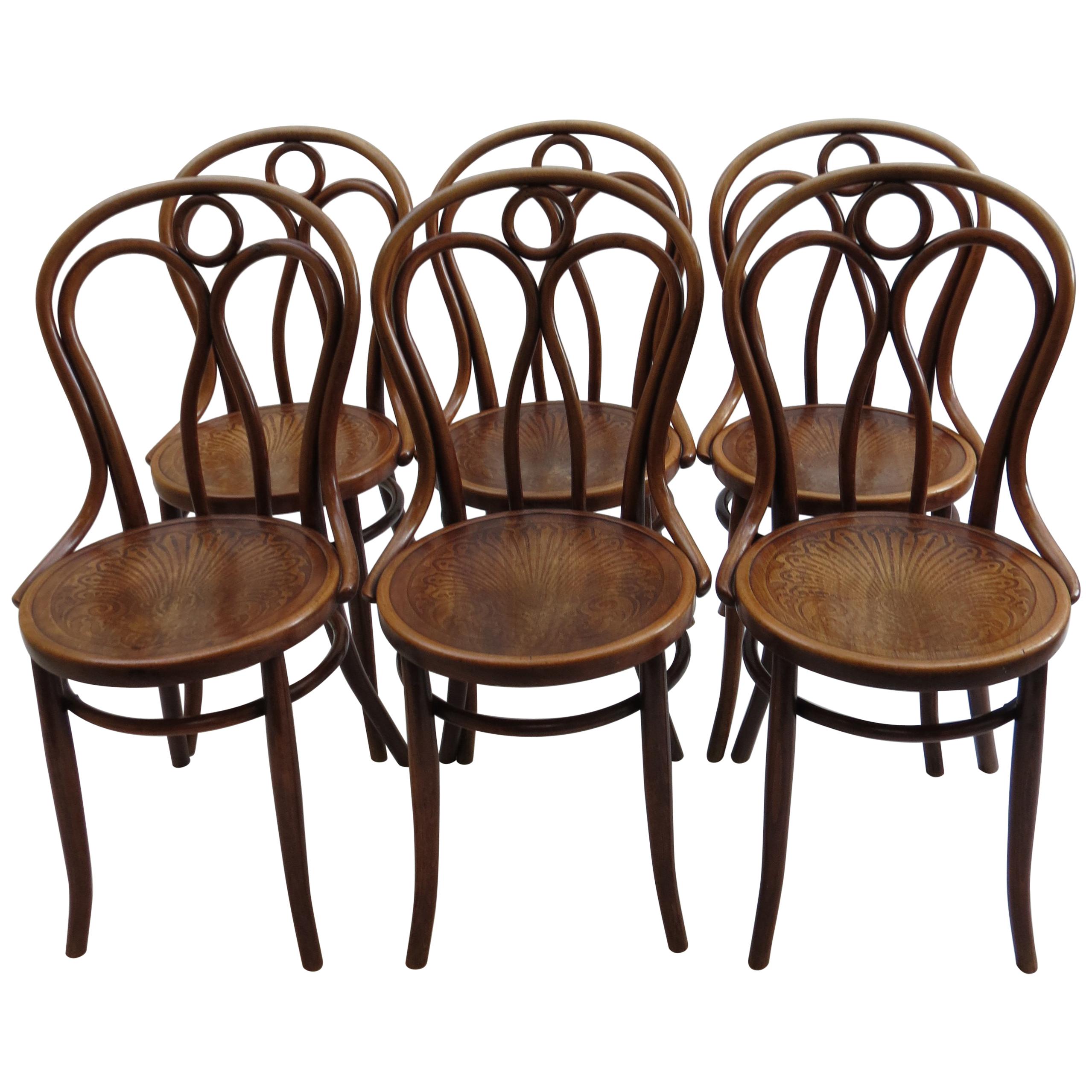 Set of 6 Jacob and Joseph Kohn, Austrian Dining Chairs No 36