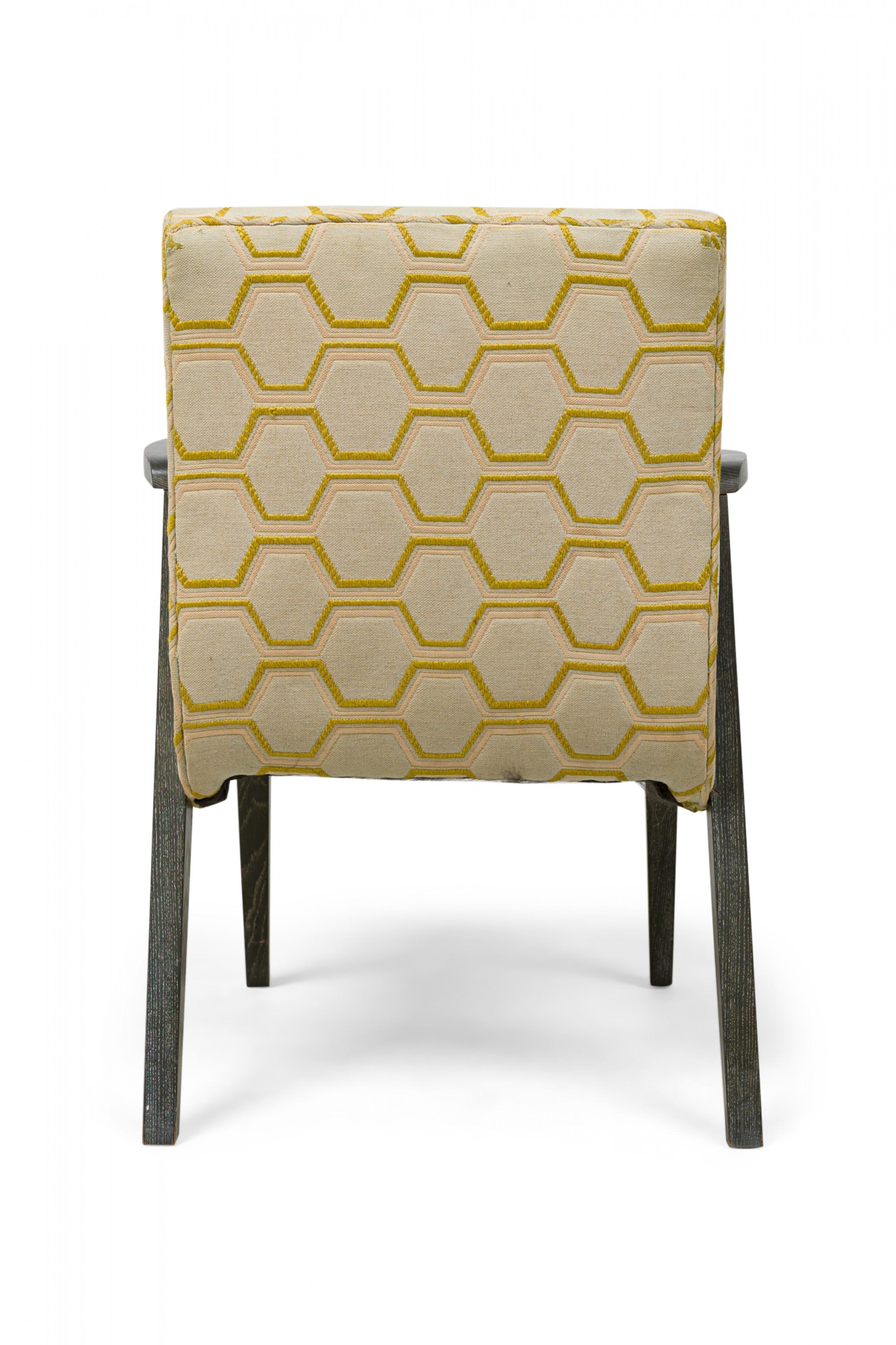 James Mont ensemble de 6 chaises de salle à manger modernes américaines en céramique et argent doré Bon état - En vente à New York, NY