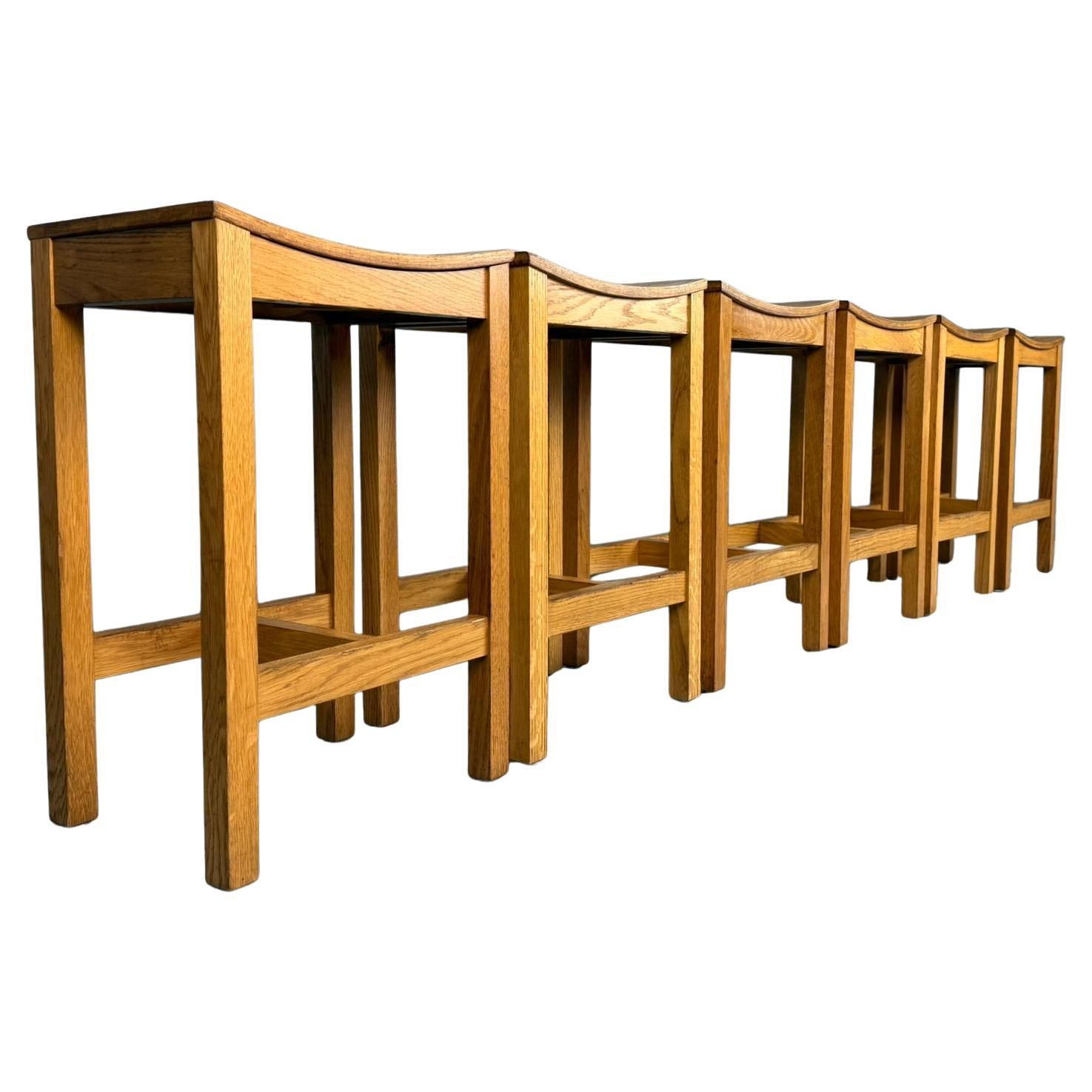 Ensemble de 6 tabourets en Oak Oak par Jonas Lindvall pour David Design 1990 en vente