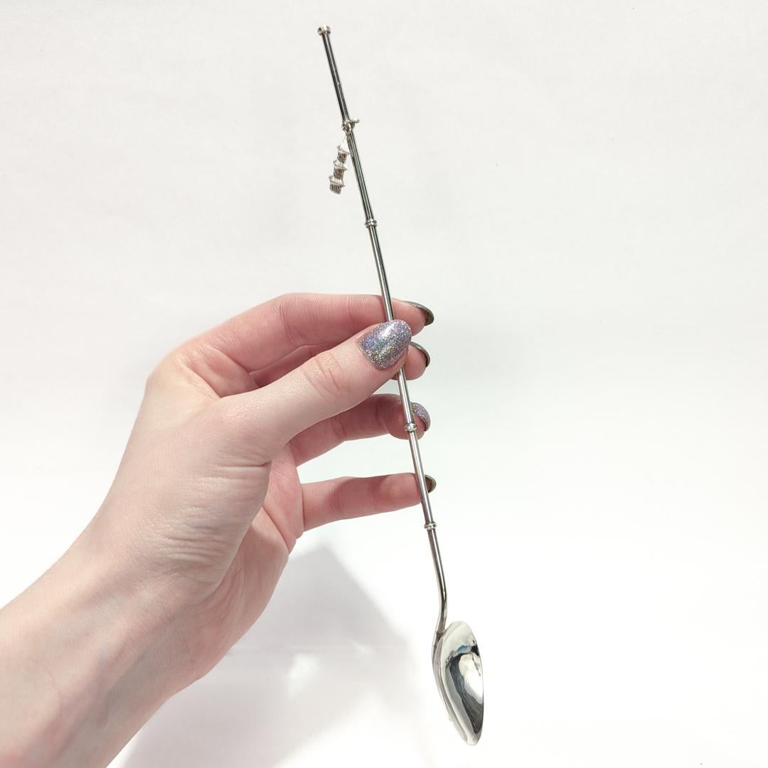Set of 6 Japanese Sterling Silver Mid-Century Modern Cocktail or Iced Tea Straws For Sale 13