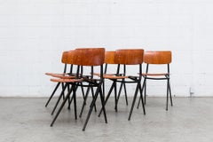 Set of 6 Jean Prouve and Friso Kramer Style School Chairs