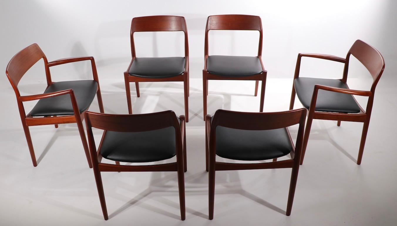 Set of 6 JL Moller Danish Modern Dining Chairs 4