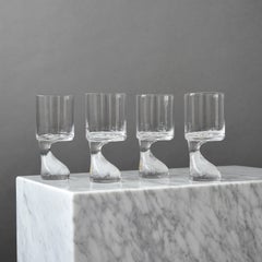 Set of 4 Joe Colombo glasses 'Smoke' 'Assimetrico' Riedel Austria 1960s original