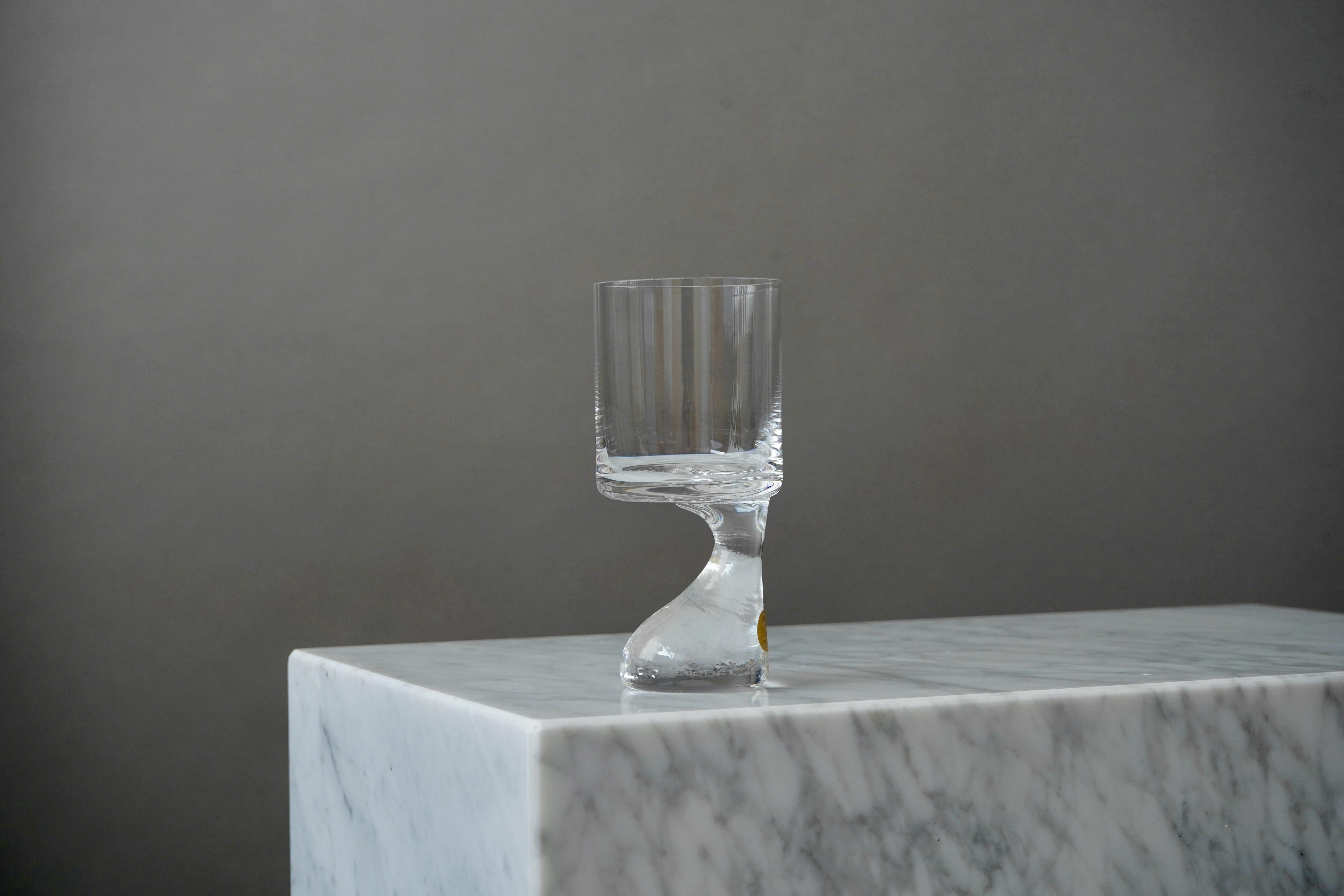 Mid-Century Modern Set of 4 Joe Colombo glasses 'Smoke' 'Assimetrico' Riedel Austria 1960s original
