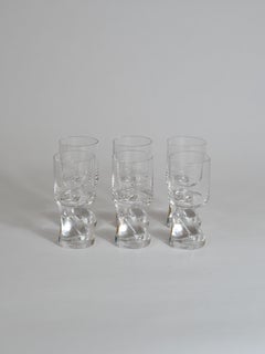 Set of 6 Joe Colombo "Smoke" Glasses small, Riedel, 1964 (With Original Labels)