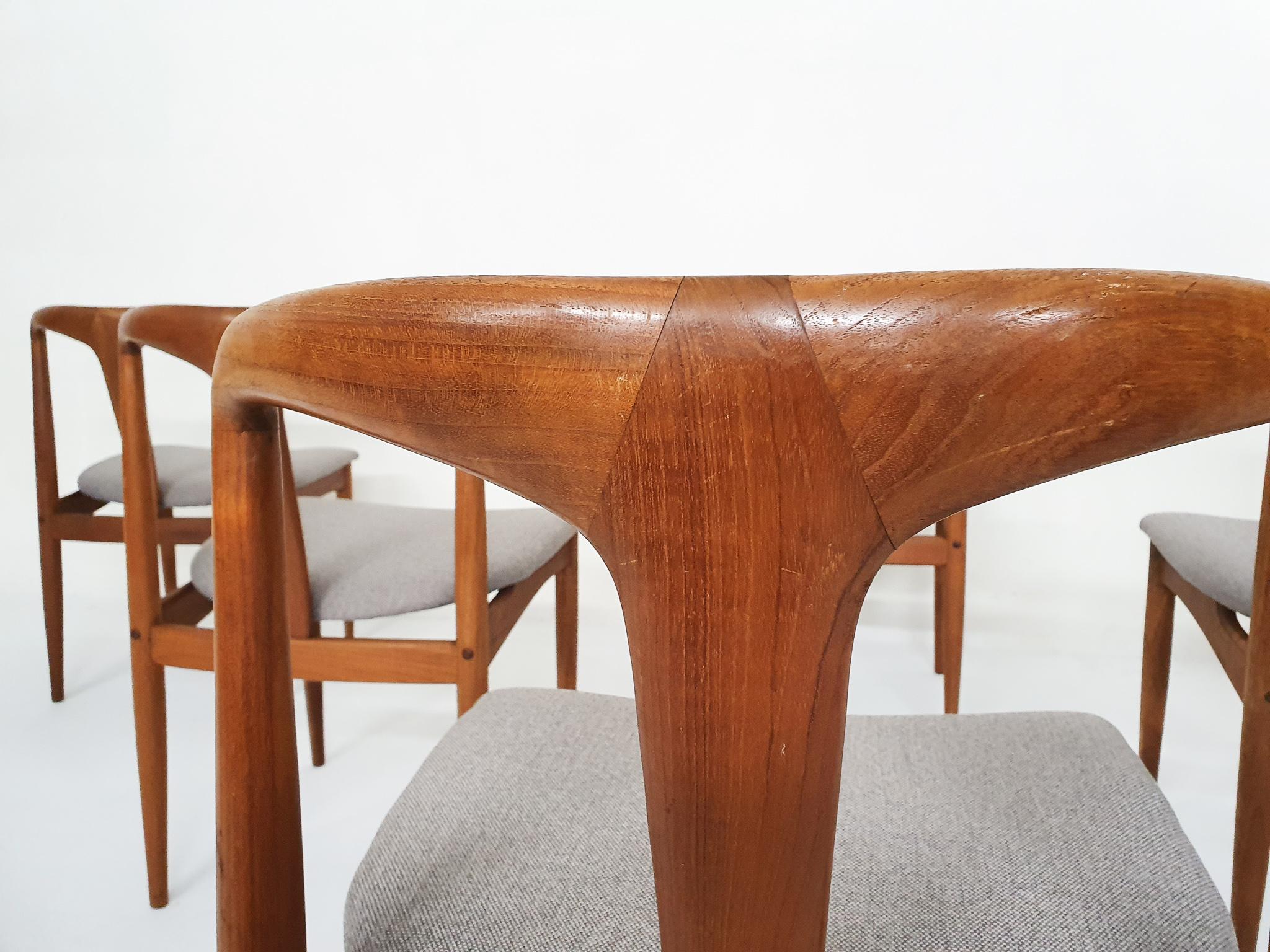 Set of 6 Johannes Andersen for Uldum Mobelfabrik “Juliane” Teak Dining Chairs 2