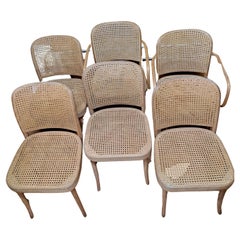 Vintage Set of 6 Jose Hoffman Bentwood & Cane Side Chairs