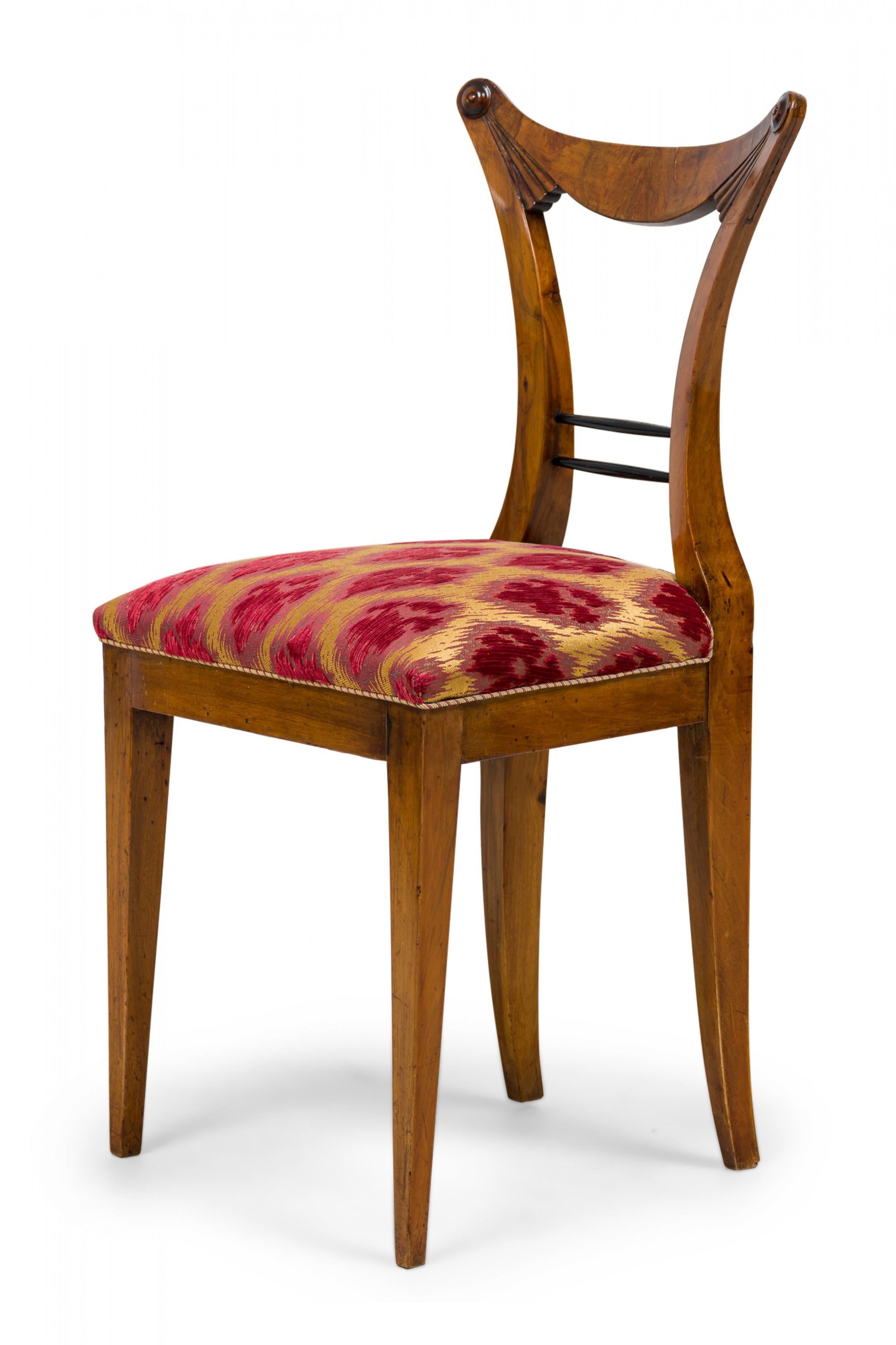 Set of 6 Josef Danhauser Biedermeier Viennese Upholstered Dining Chairs In Good Condition For Sale In New York, NY