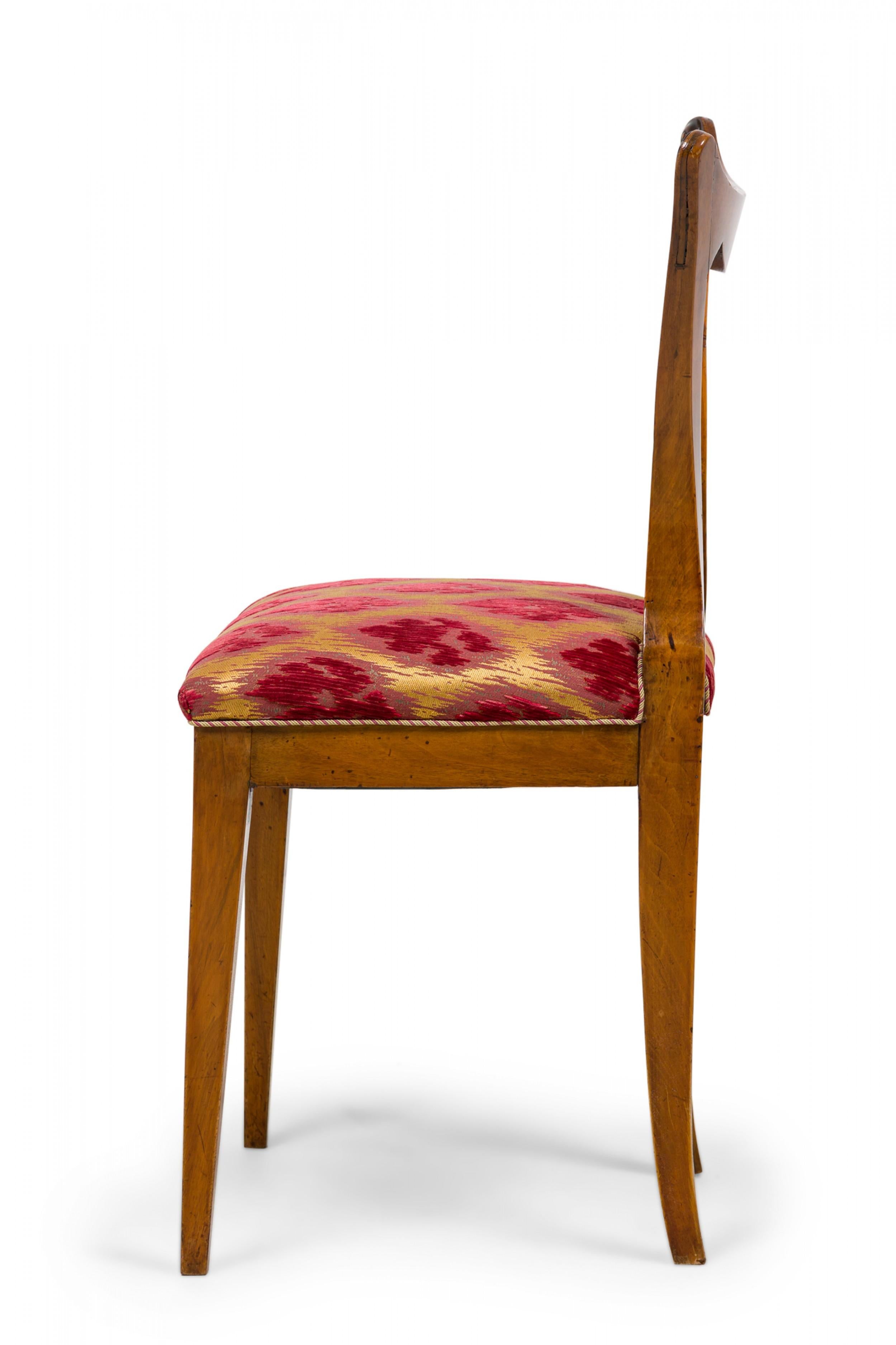 19th Century Set of 6 Josef Danhauser Biedermeier Viennese Upholstered Dining Chairs For Sale