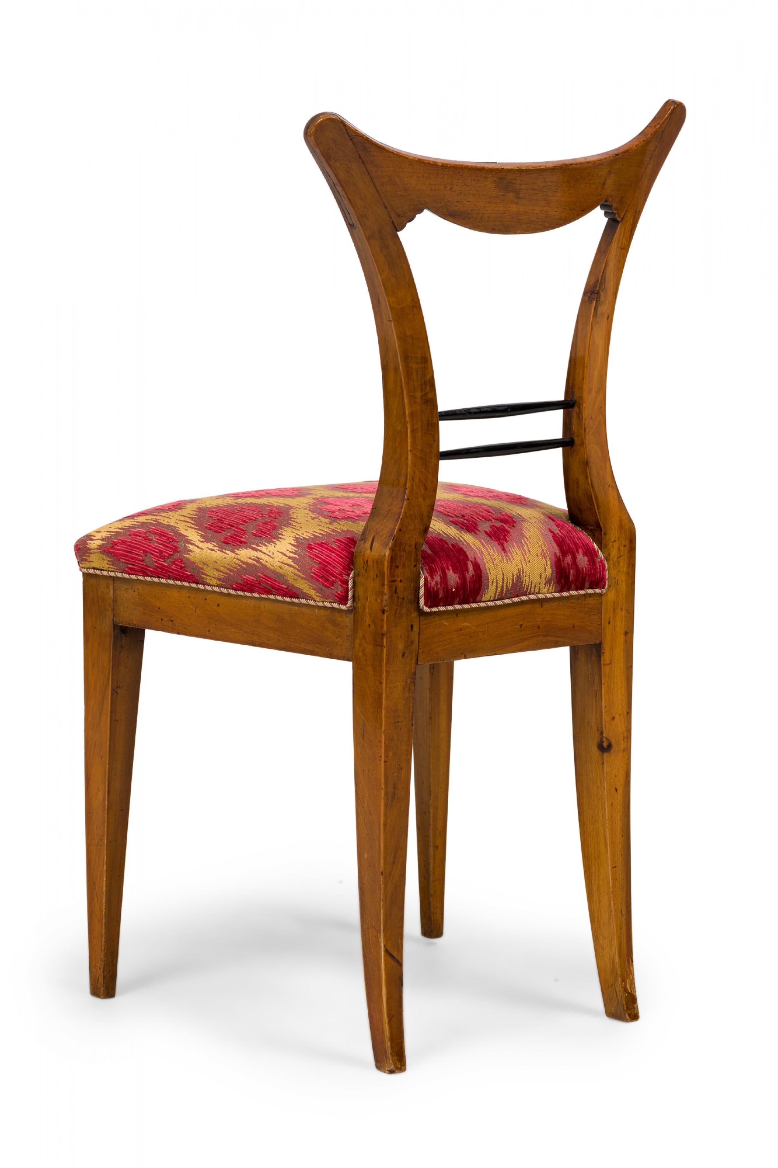 Fruitwood Set of 6 Josef Danhauser Biedermeier Viennese Upholstered Dining Chairs For Sale