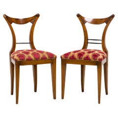 Antique Set of 6 Josef Danhauser Biedermeier Viennese Upholstered Dining Chairs