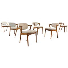Set of 6 Kai Kristiansen Chairs Model 42 in Teak by SVA Møbler, Denmark