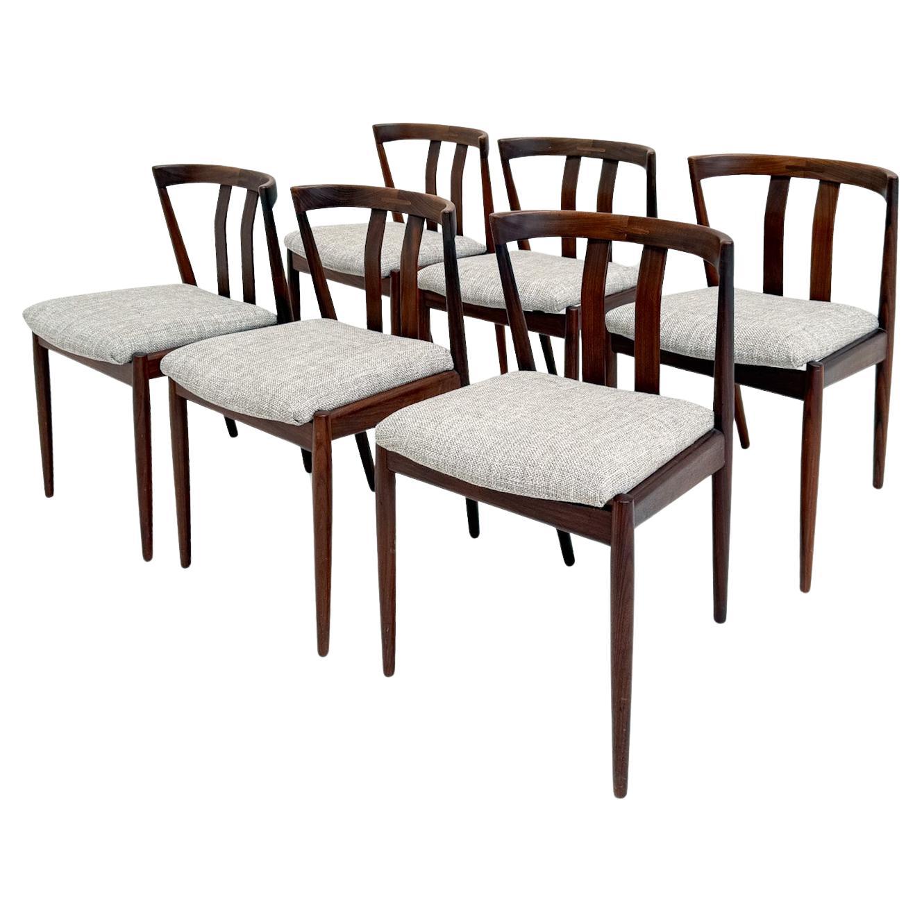 Set of 6 Kai Kristiansen Dining Chairs in Teak – Newly Upholstered
