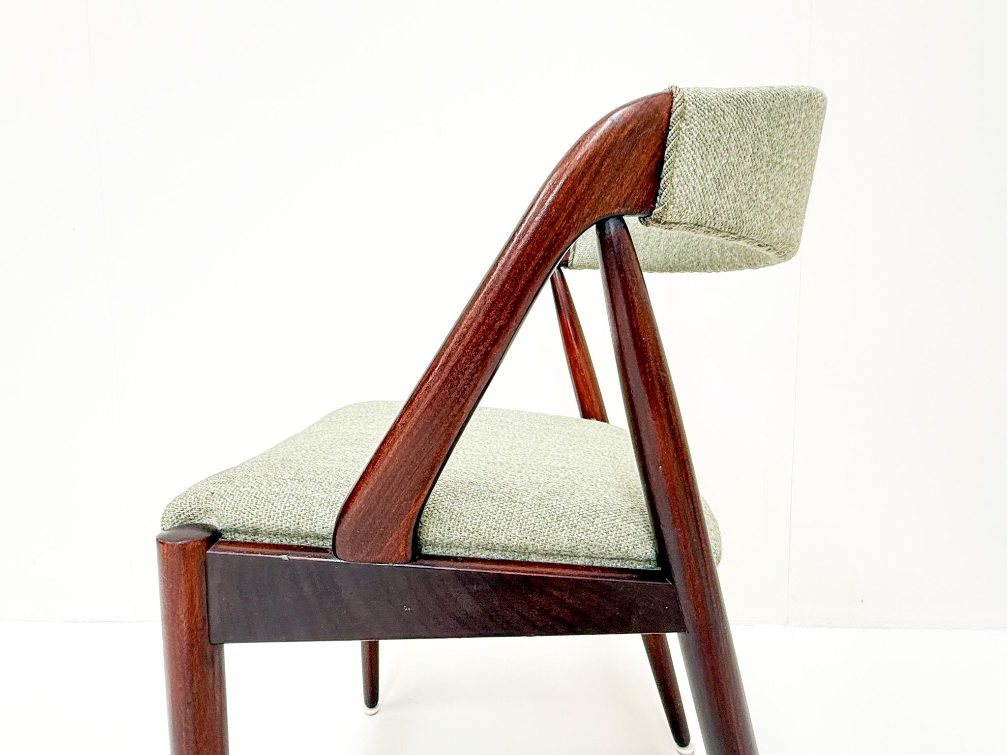Textile Set of 6 Kai Kristiansen Model 31 Teak Dining Chairs, Denmark For Sale