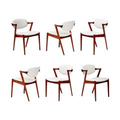 Set of 6 Kai Kristiansen Model 42 Dining Chairs, Rosewood