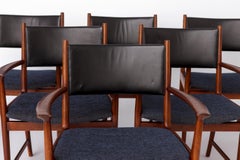 Set of 6 Kai Lyngfeldt Larsen Armchairs, Vejen Denmark 1960s, Danish Teak Chairs