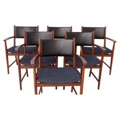 Set of 6 Kai Lyngfeldt Larsen Armchairs, Vejen Denmark 1960s, Danish Teak Chairs