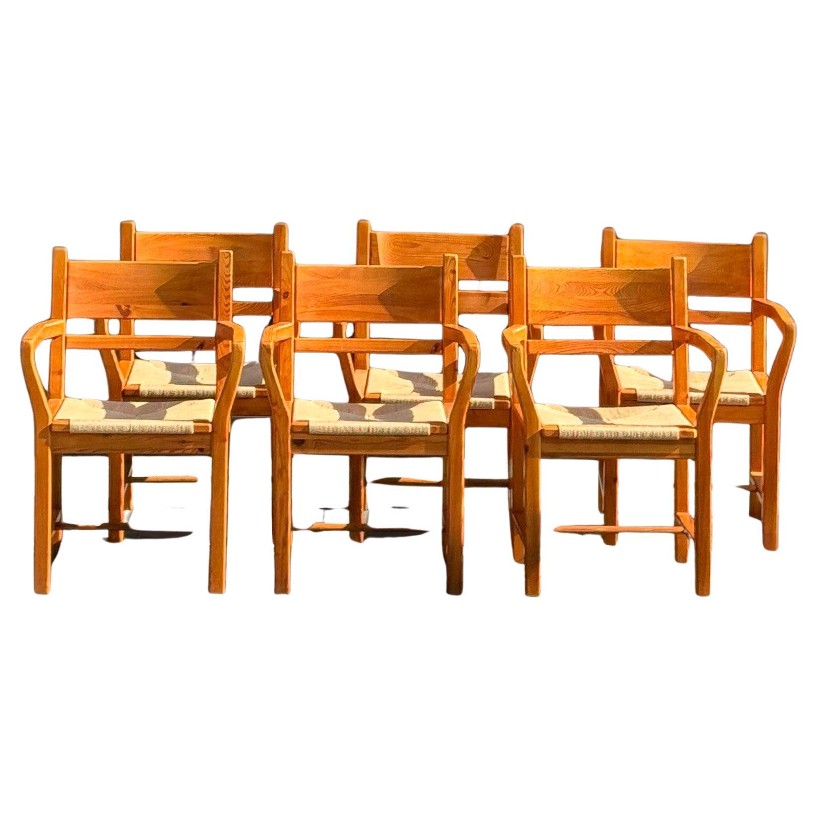 Set of 6 Kamin Chairs/ Tage Poulsen, Denmark, 1970s For Sale