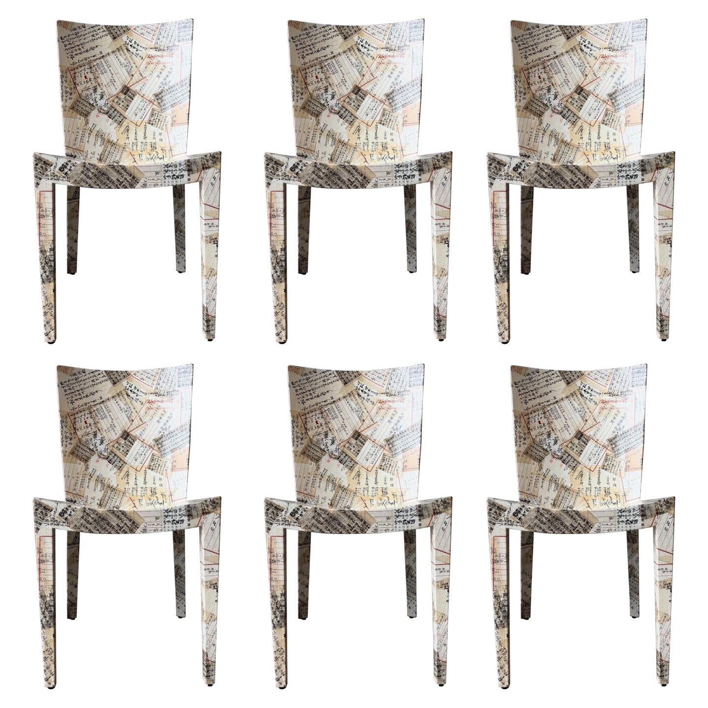 Set di 6 sedie Karl Springer JMF, anni 
70 in vendita