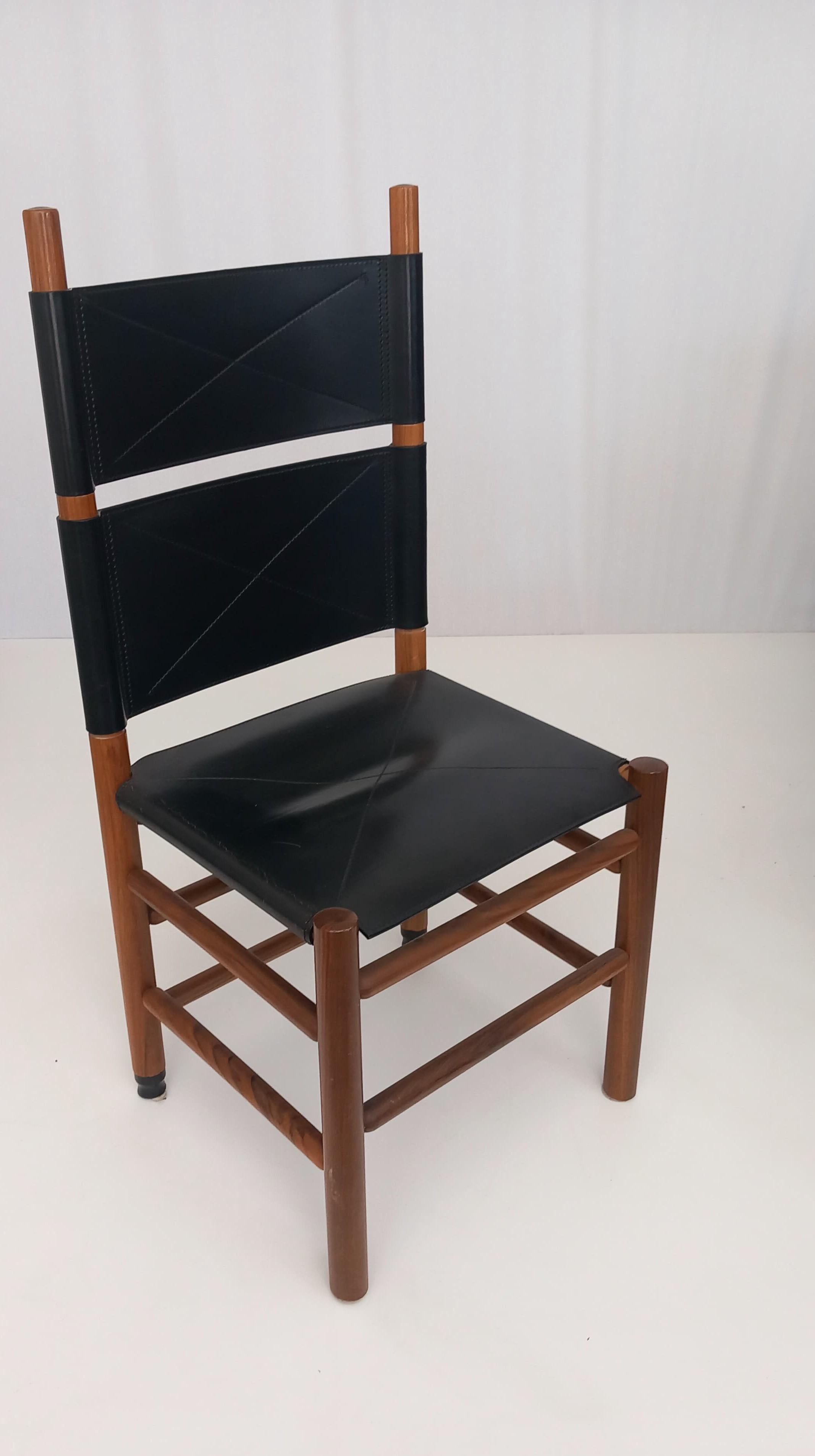 Set of 6 Kentucky Chairs by Carlo Scarpa for Bernini, 80s 3