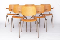 Set of 6 Kho Liang Ie Stackable Chairs – CAR Katwijk, 1950s Mid-Century Modern