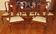 Set of 6 Kindel Queen Anne Style Mahogany Dining Chairs