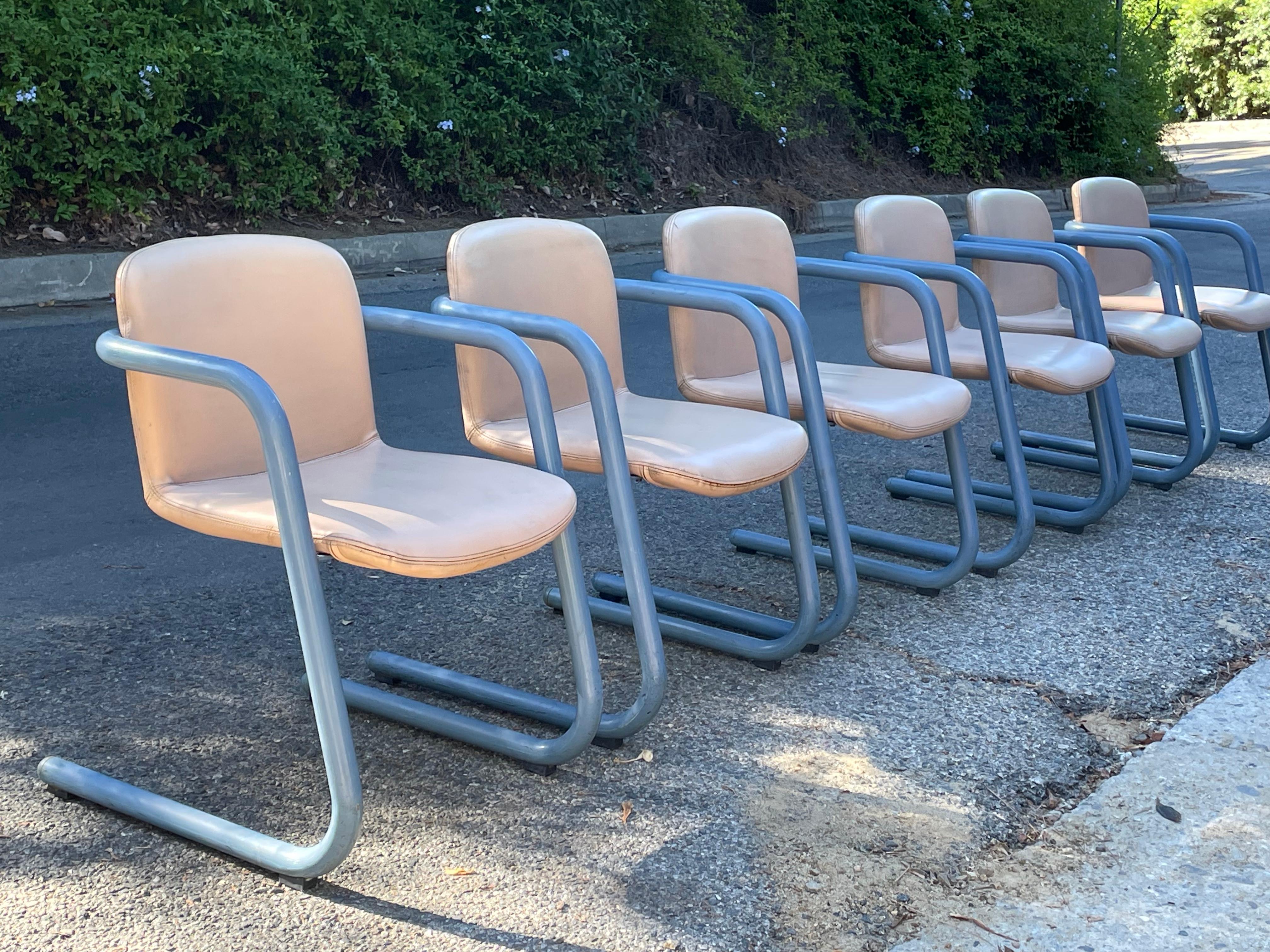 Set of 6 Kinetics Blue 100/300 Chairs by Salmon & Hamilton 1