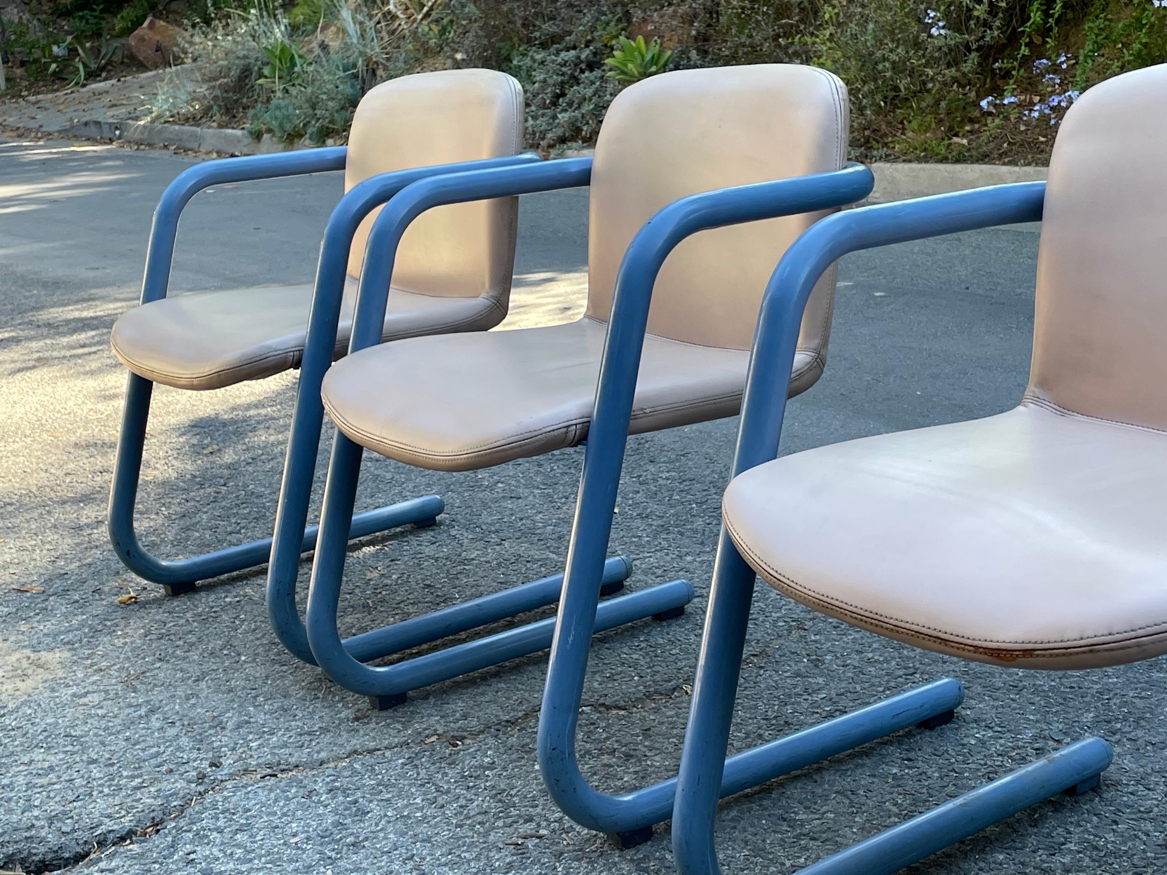 Set of 6 Kinetics Blue 100/300 Chairs by Salmon & Hamilton 2