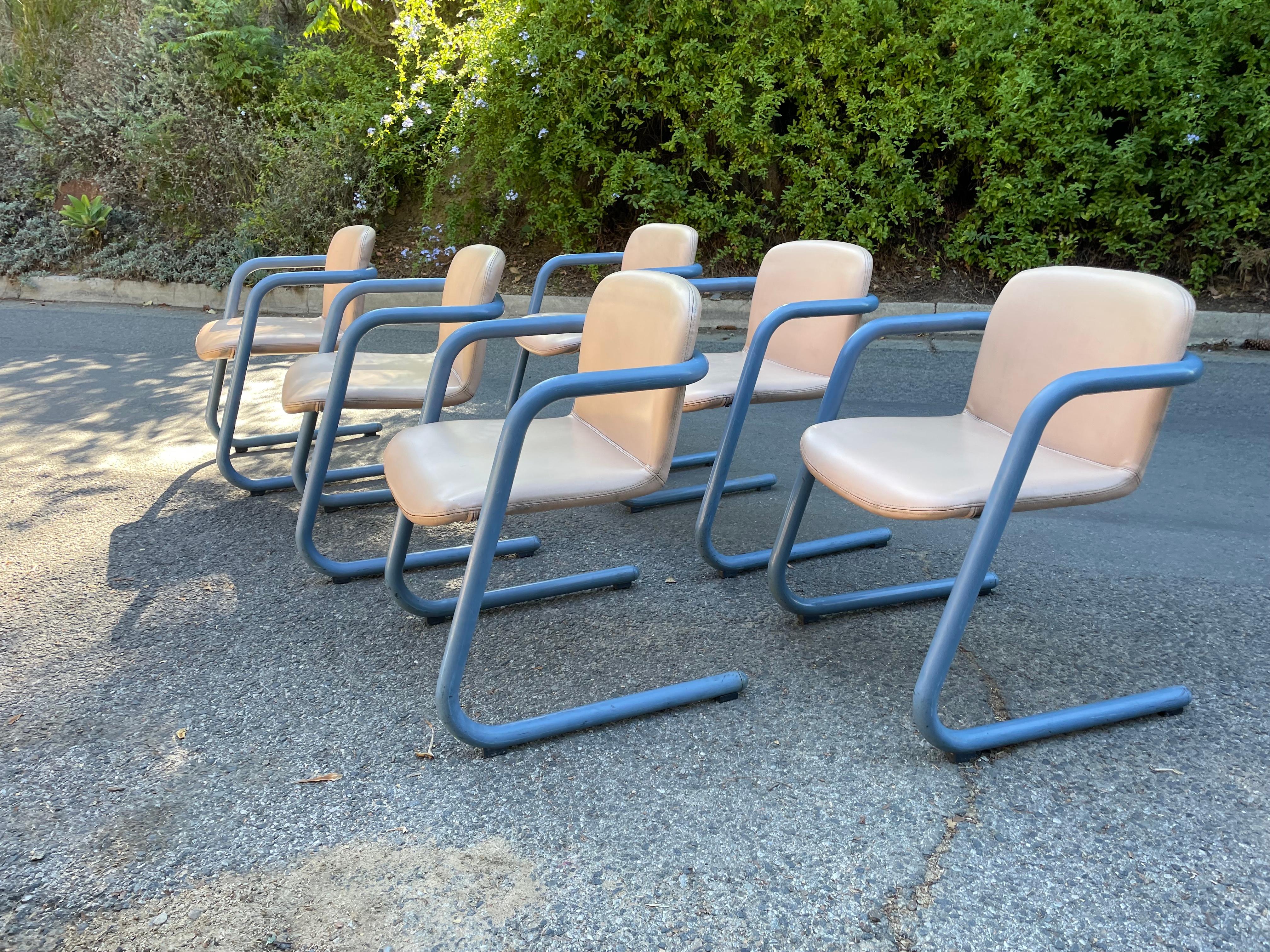 Set of 6 Kinetics Blue 100/300 Chairs by Salmon & Hamilton 3