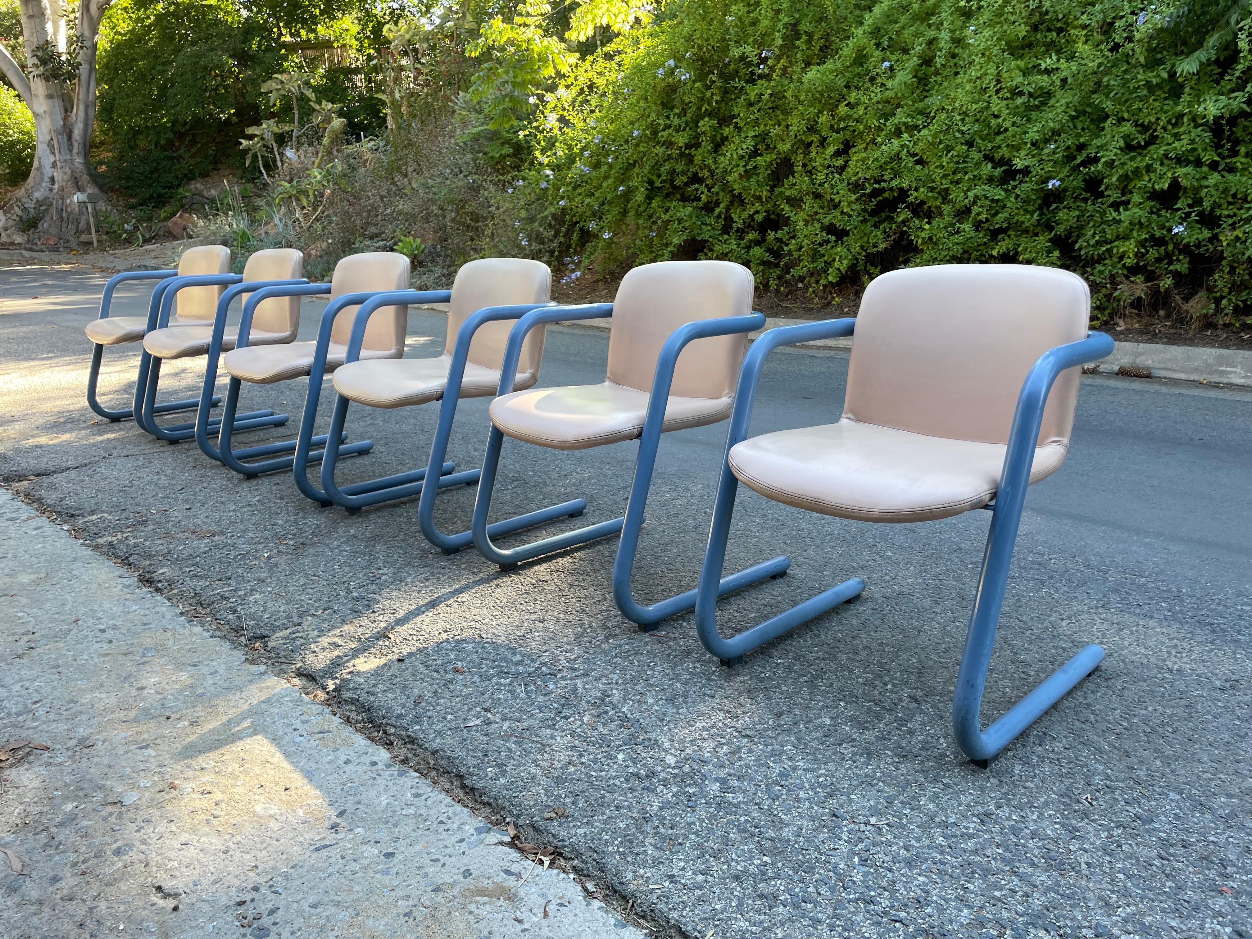 Set of 6 Kinetics Blue 100/300 Chairs by Salmon & Hamilton 4