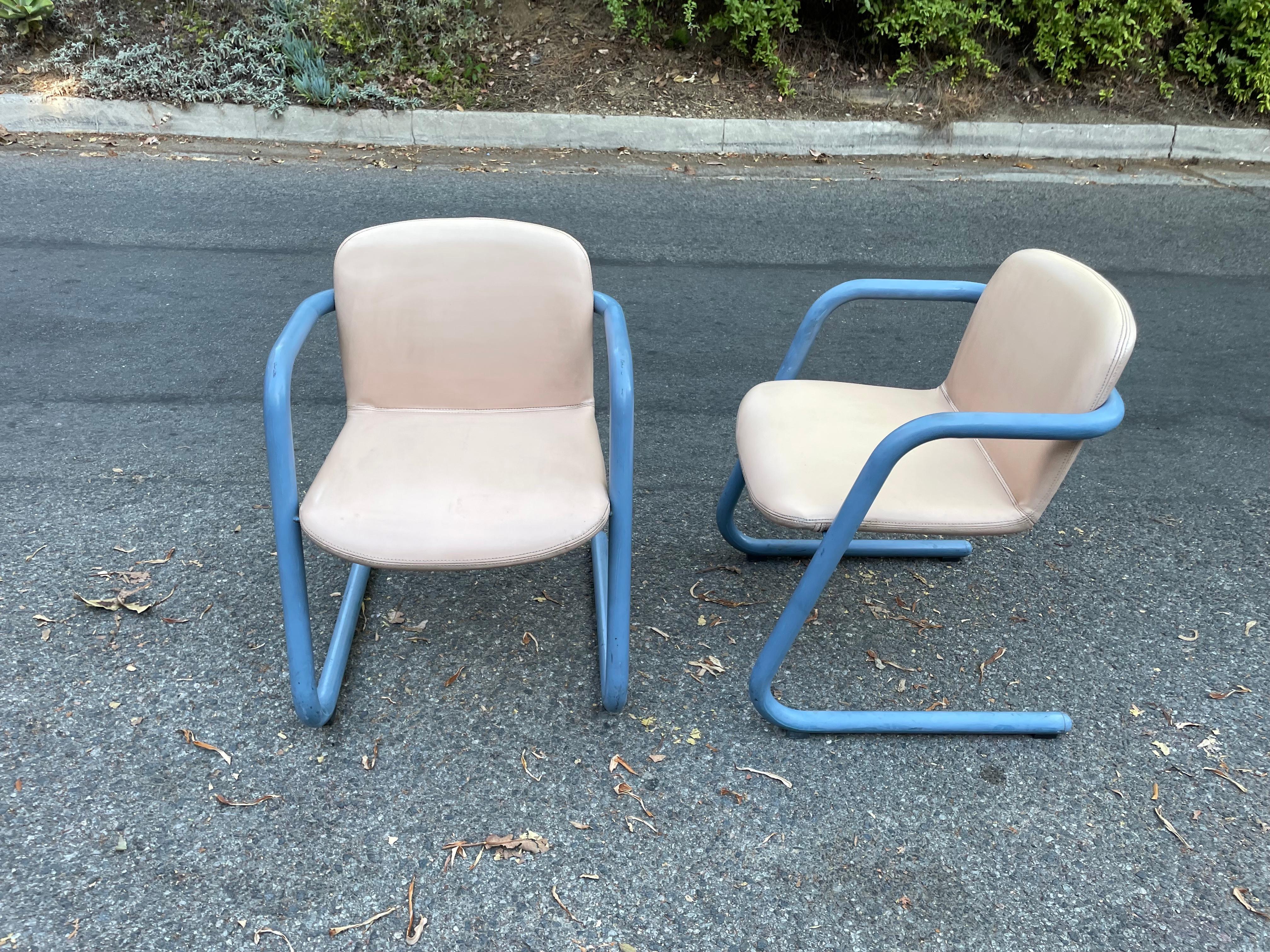 Set of 6 Kinetics Blue 100/300 Chairs by Salmon & Hamilton 6