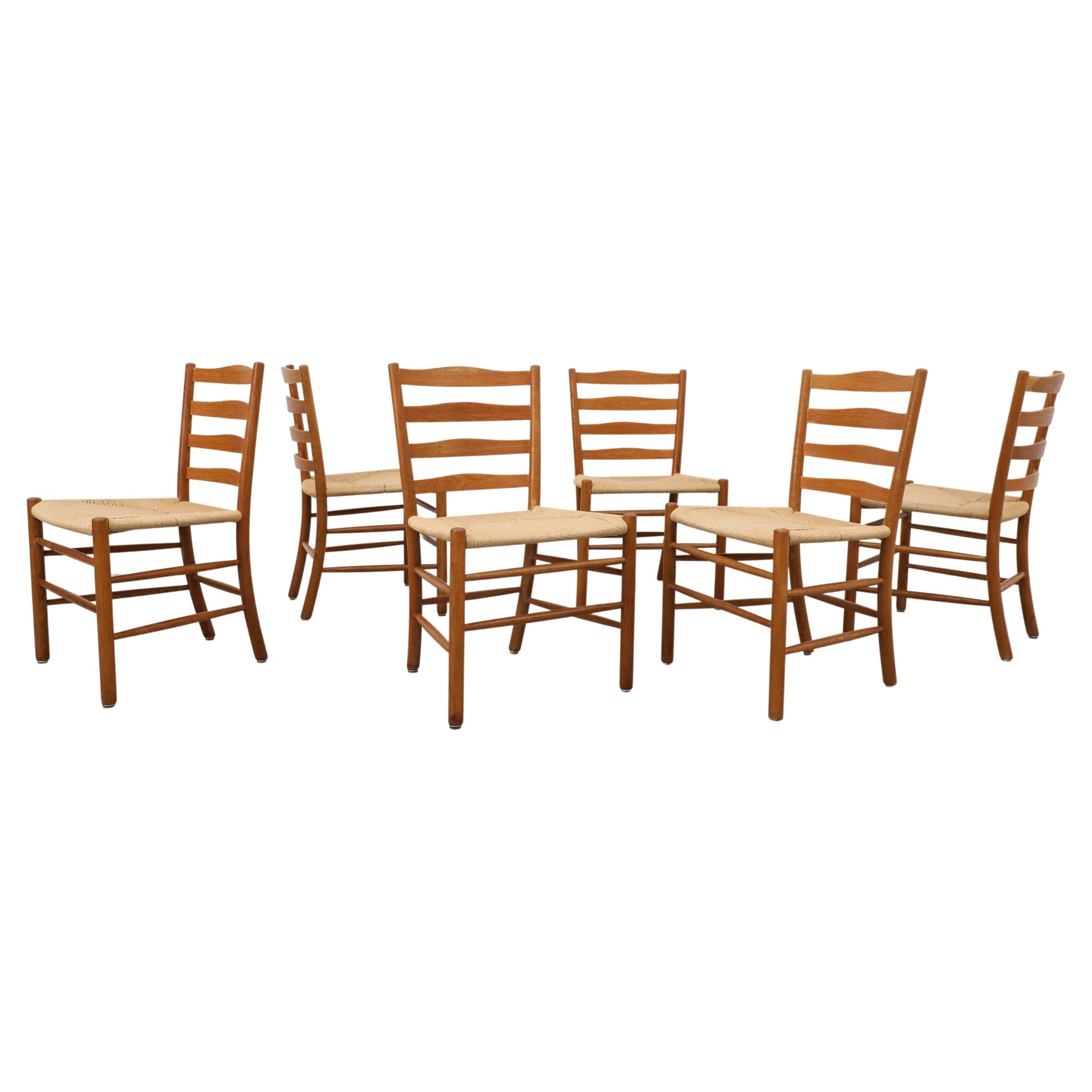 Set of 6 'Kirkestole' Beechwood & Papercord Dining Chairs by Kaare Klint, 1960s