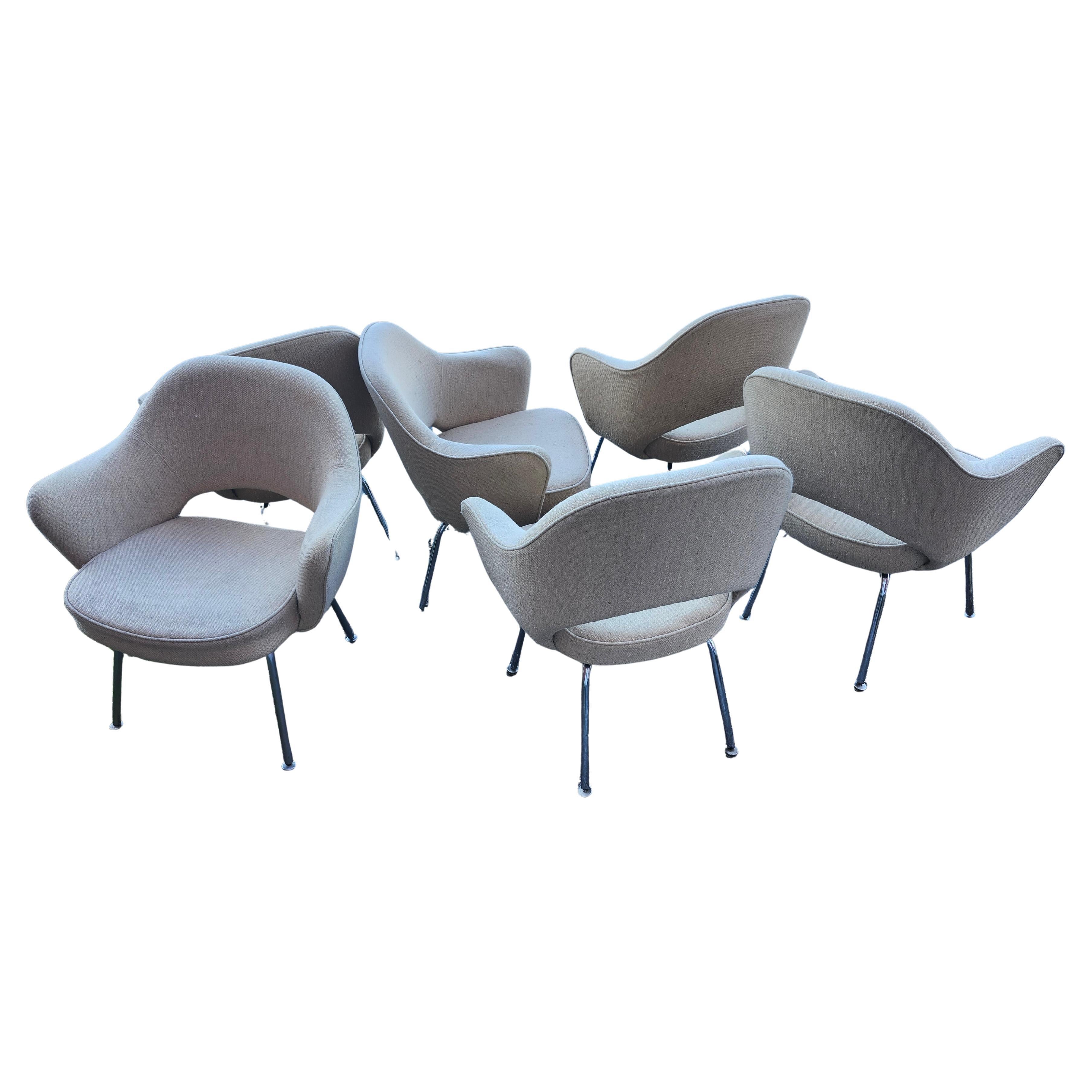 Set of 6 Knoll Executive Armchair Dining Chairs by Eero Saarinen In Good Condition For Sale In Port Jervis, NY