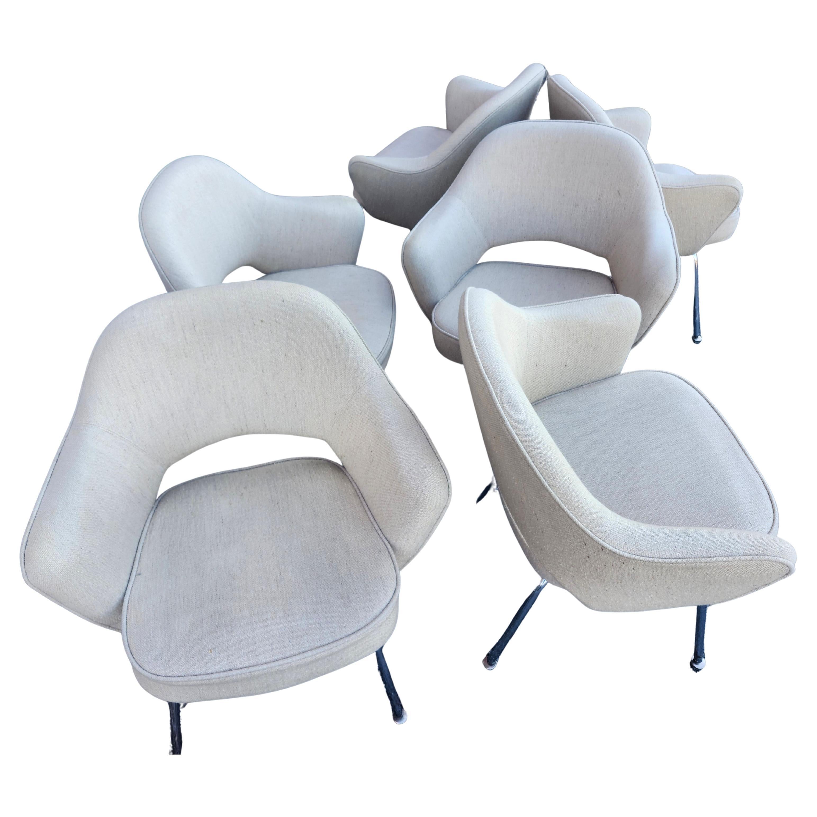 Set of 6 Knoll Executive Armchair Dining Chairs by Eero Saarinen