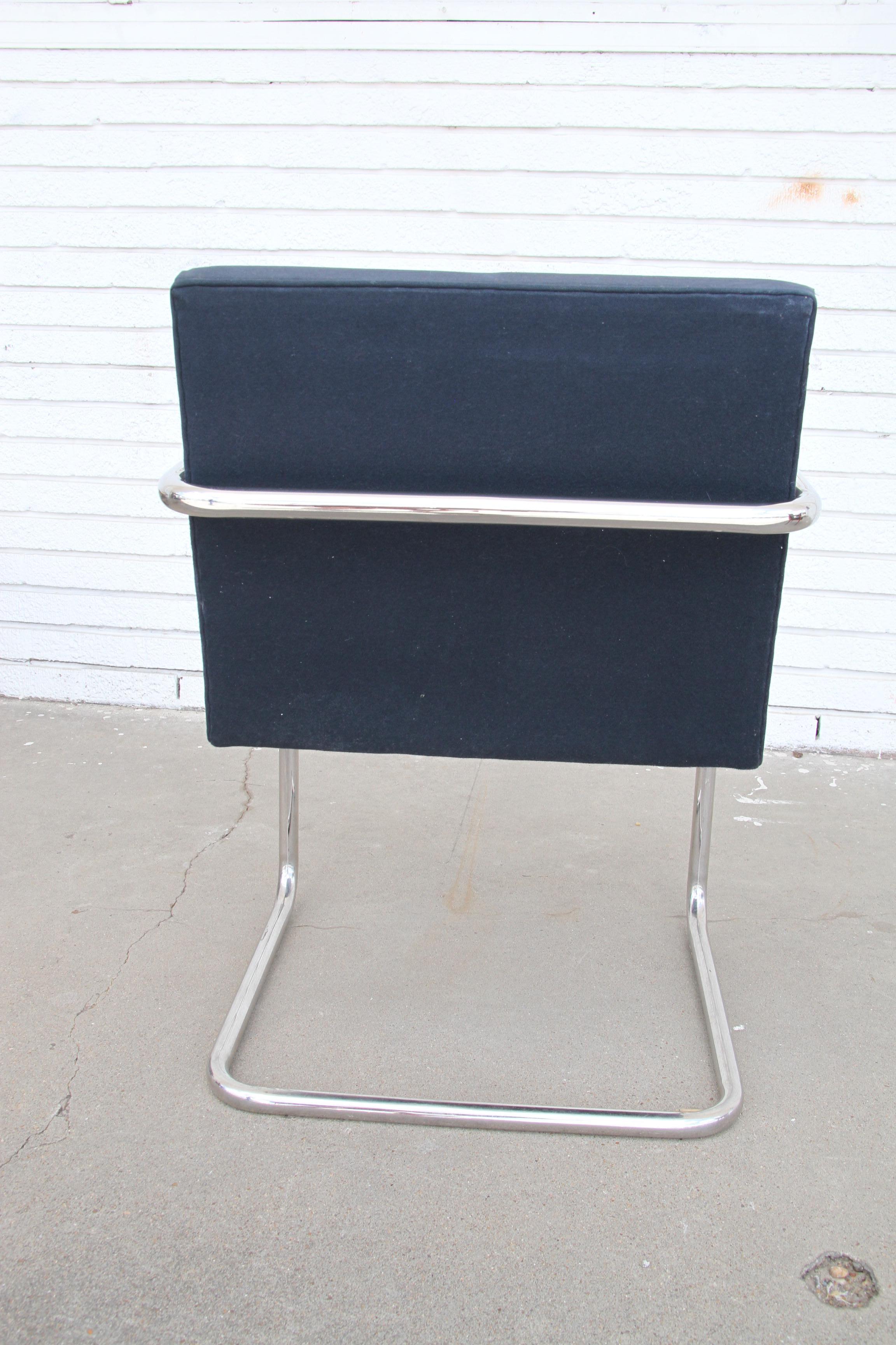 Set of 6 Knoll Mies Van Der Rhoe Tubular BRNO Chairs In Good Condition For Sale In Pasadena, TX