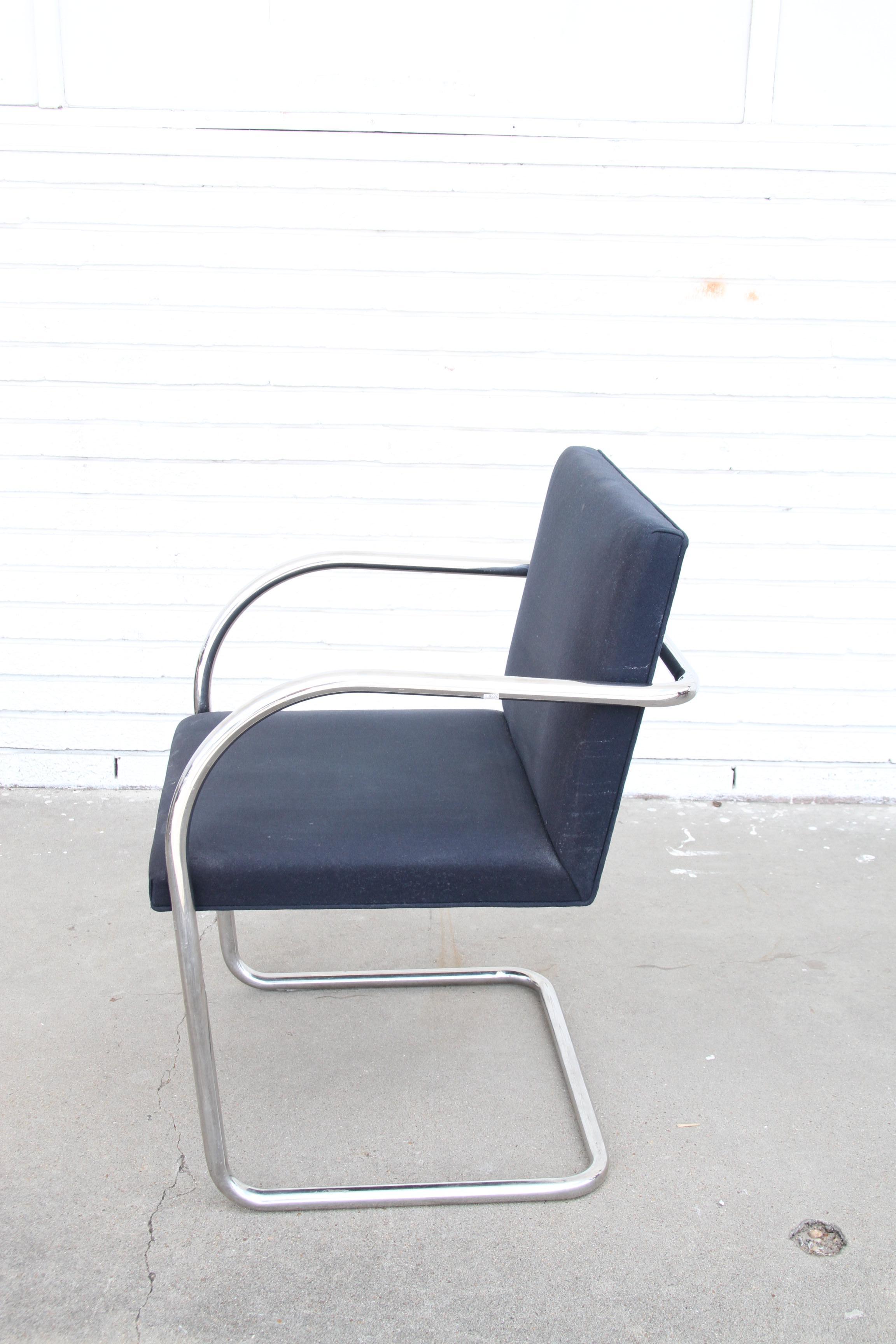 Set aus 6 Knoll Mies Van Der Rhoe BRNO-Stühlen mit röhrenförmigem Gestell im Angebot 1