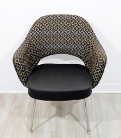 Set of 6 Knoll Original Saarinen Executive Dining Arm Chairs w Chrome Legs