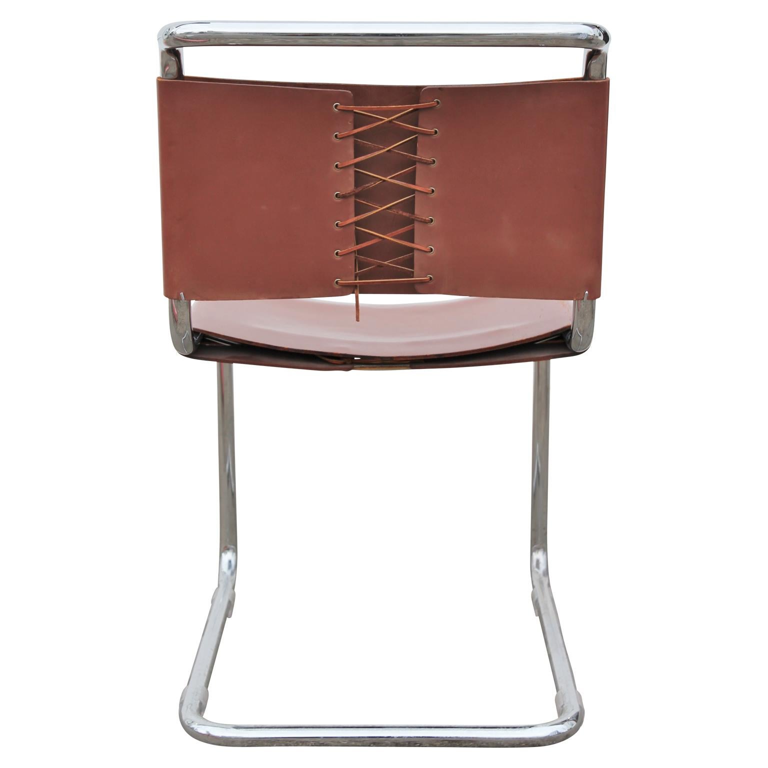 20th Century Set of 6 Knoll Spoleto Cantilevered Tubular Metal Chairs by Ufficio Tecnico